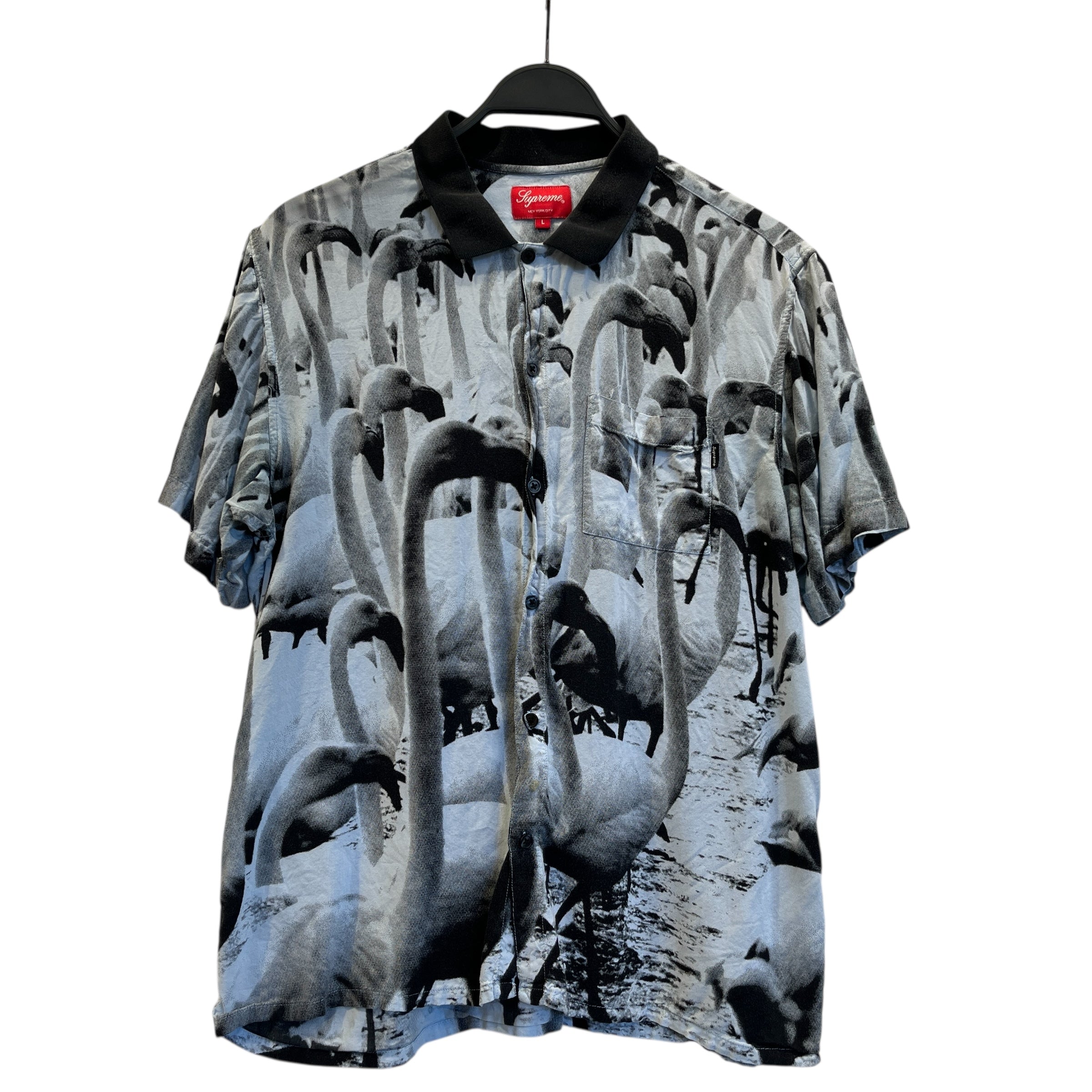 Supreme/SS Shirt/L/Cotton/BLU/All Over Print/Flamingo view 1