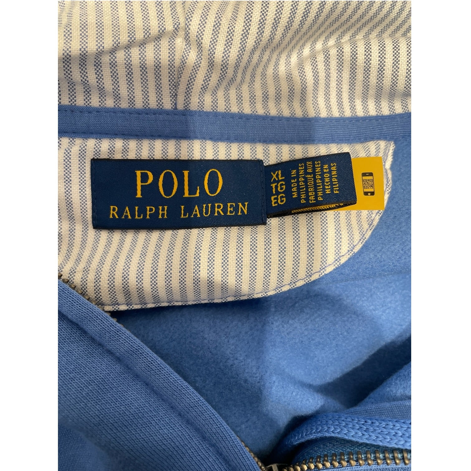 POLO RALPH LAUREN/Hoodie/XL/Cotton/BLU/BEAR STRIPE LINED view 3