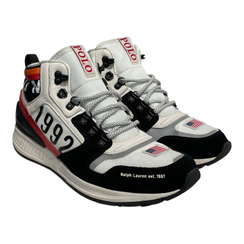 POLO RALPH LAUREN/Hi-Sneakers/US 9/Graphic/Polyester/WHT/STADIUM 1992