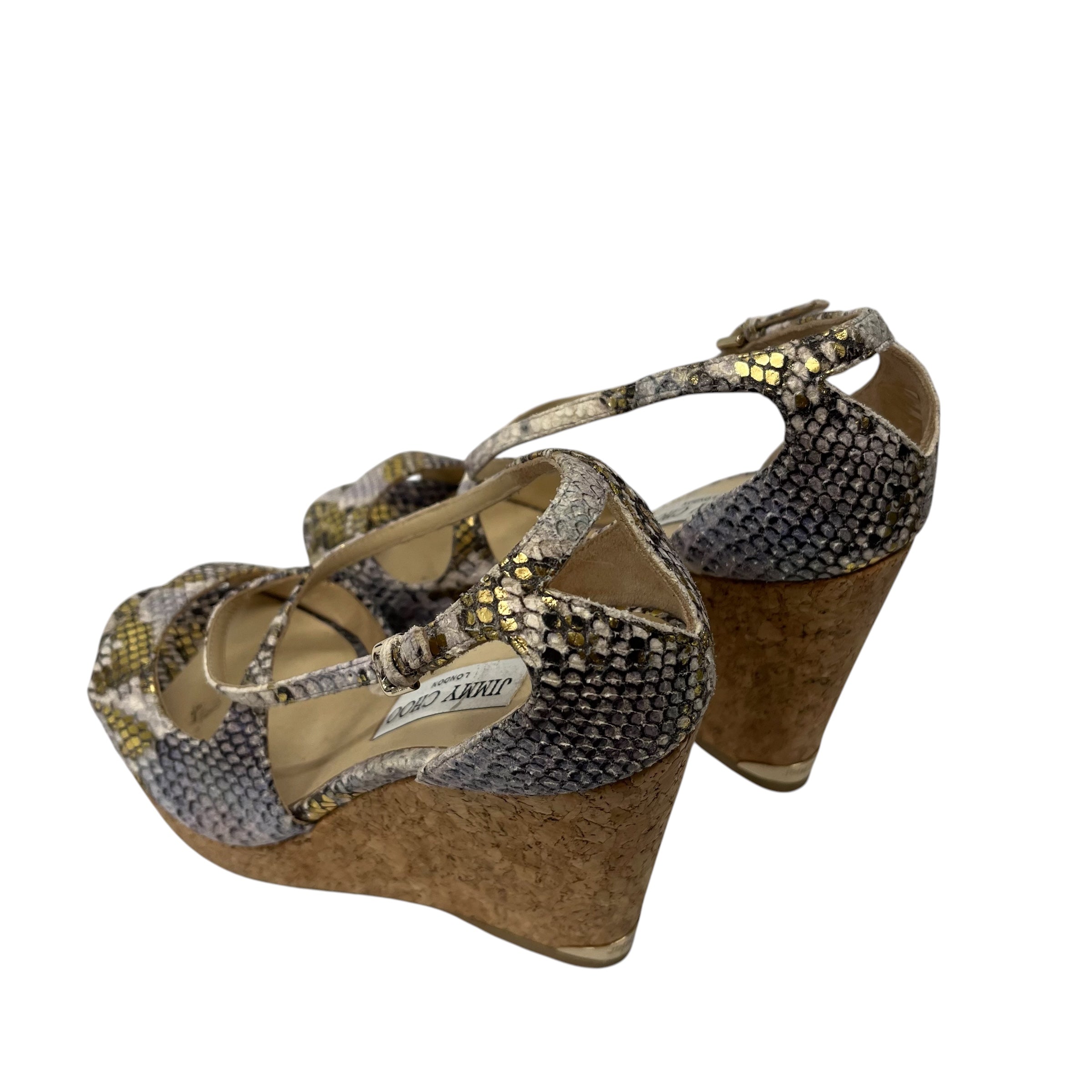 JIMMY CHOO/Sandals/US 8/Animal Pattern/GLD/ view 2