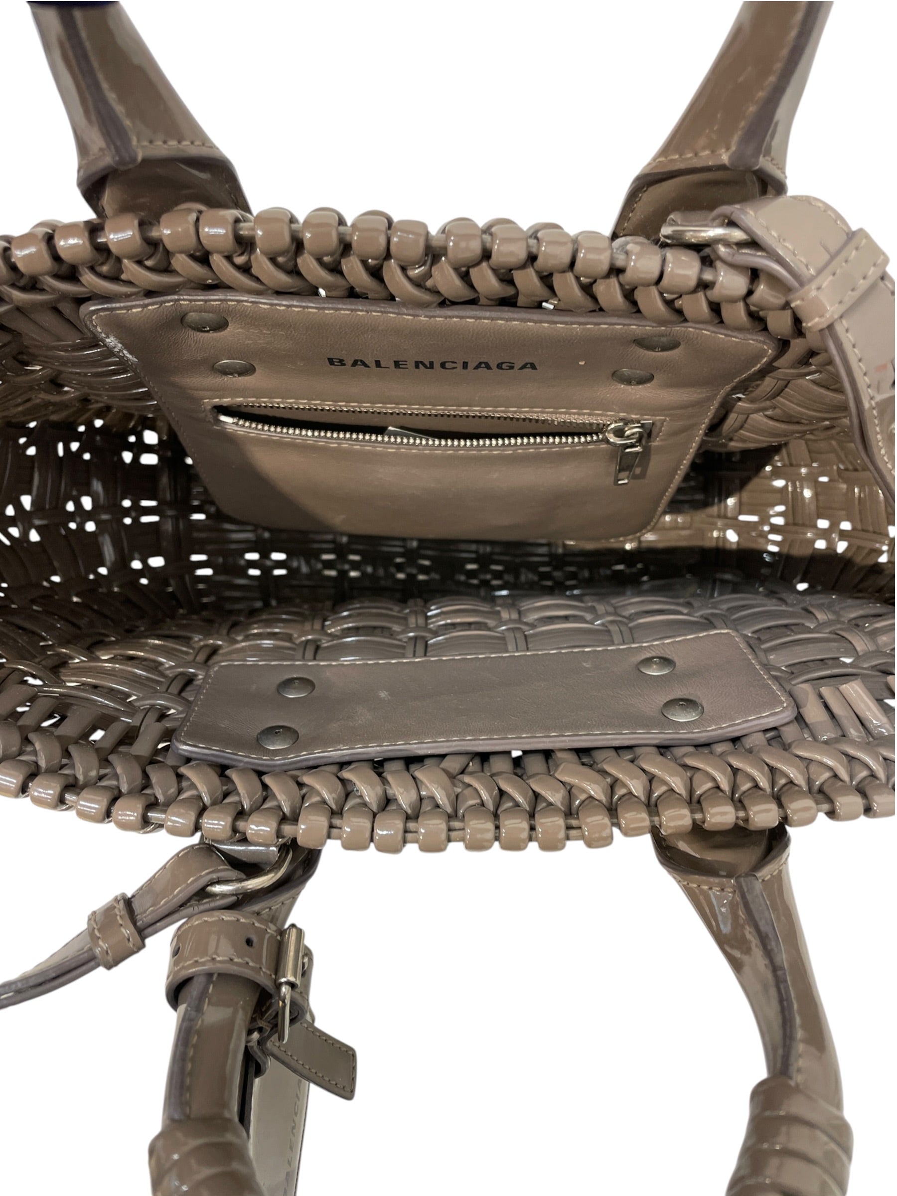 BALENCIAGA/Hand Bag/Brown/bistro xs basket glossy view 4