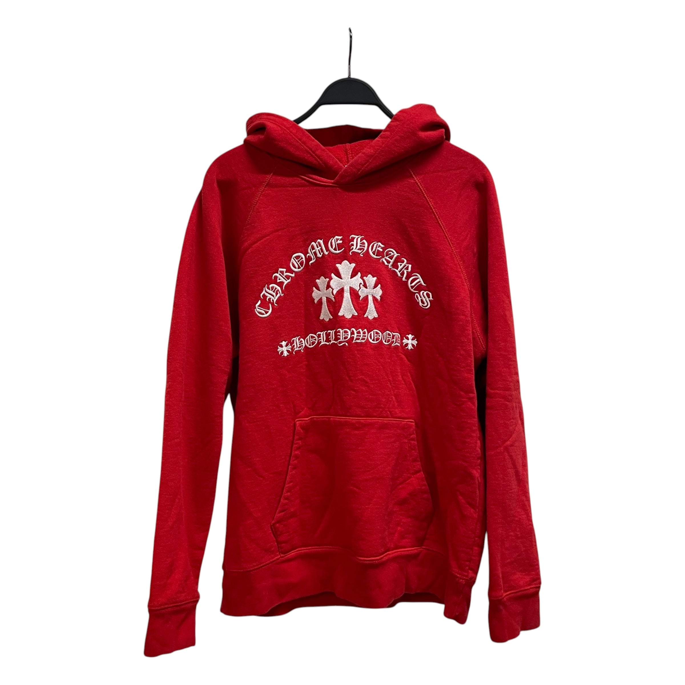 CHROME HEARTS/Hoodie/M/Cotton/RED/triple cross hollywood view 1
