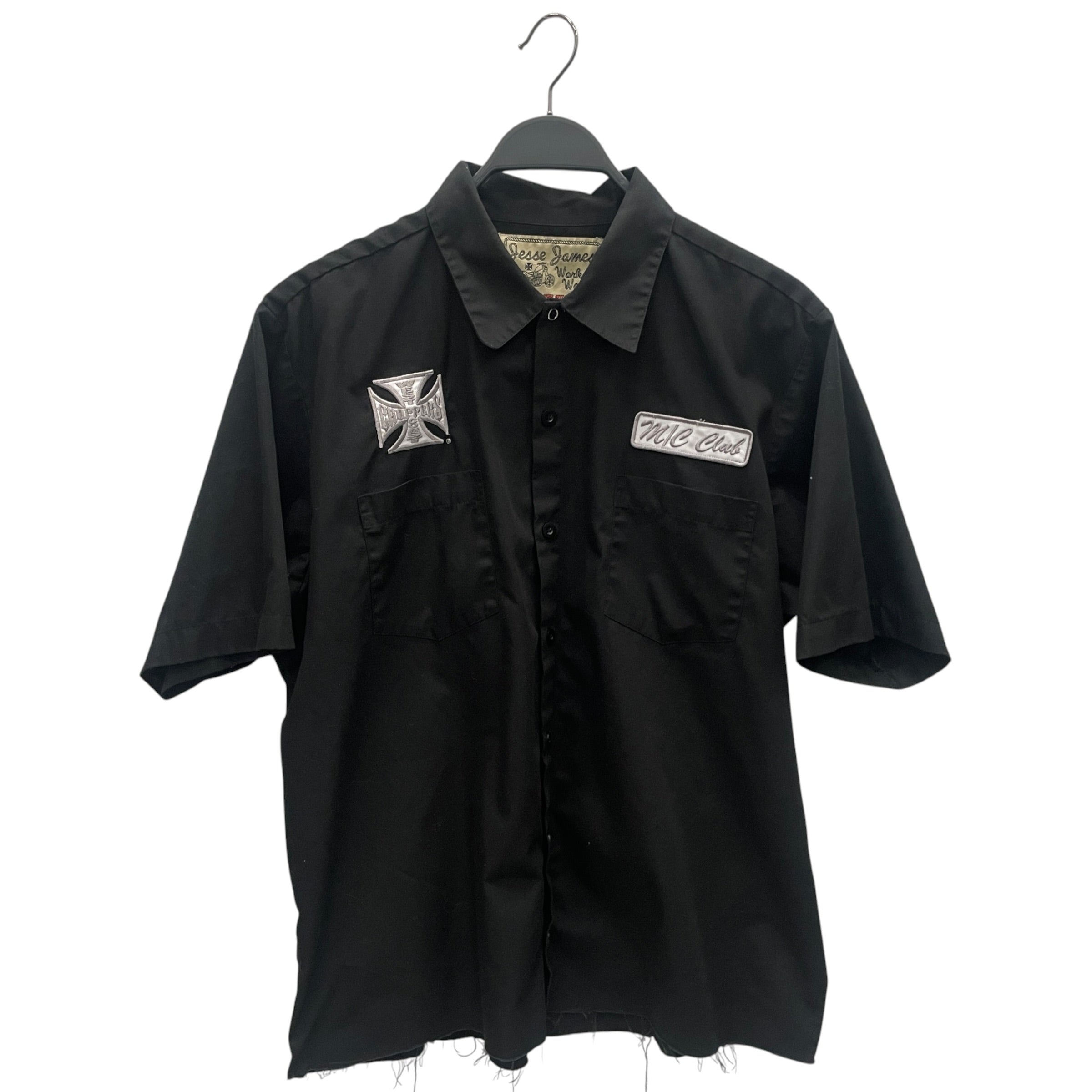 WESTCOAST CHOPPERS/SS Shirt/L/Cotton/BLK/BACK CHAINSTITCH LOGO view 1