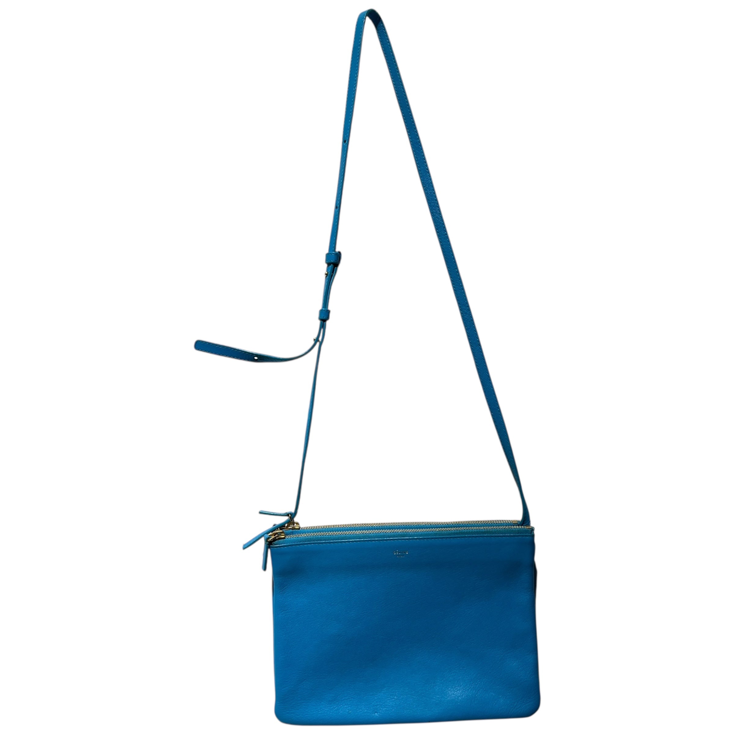 CELINE/Cross Body Bag/Leather/BLU/TRIO view 1