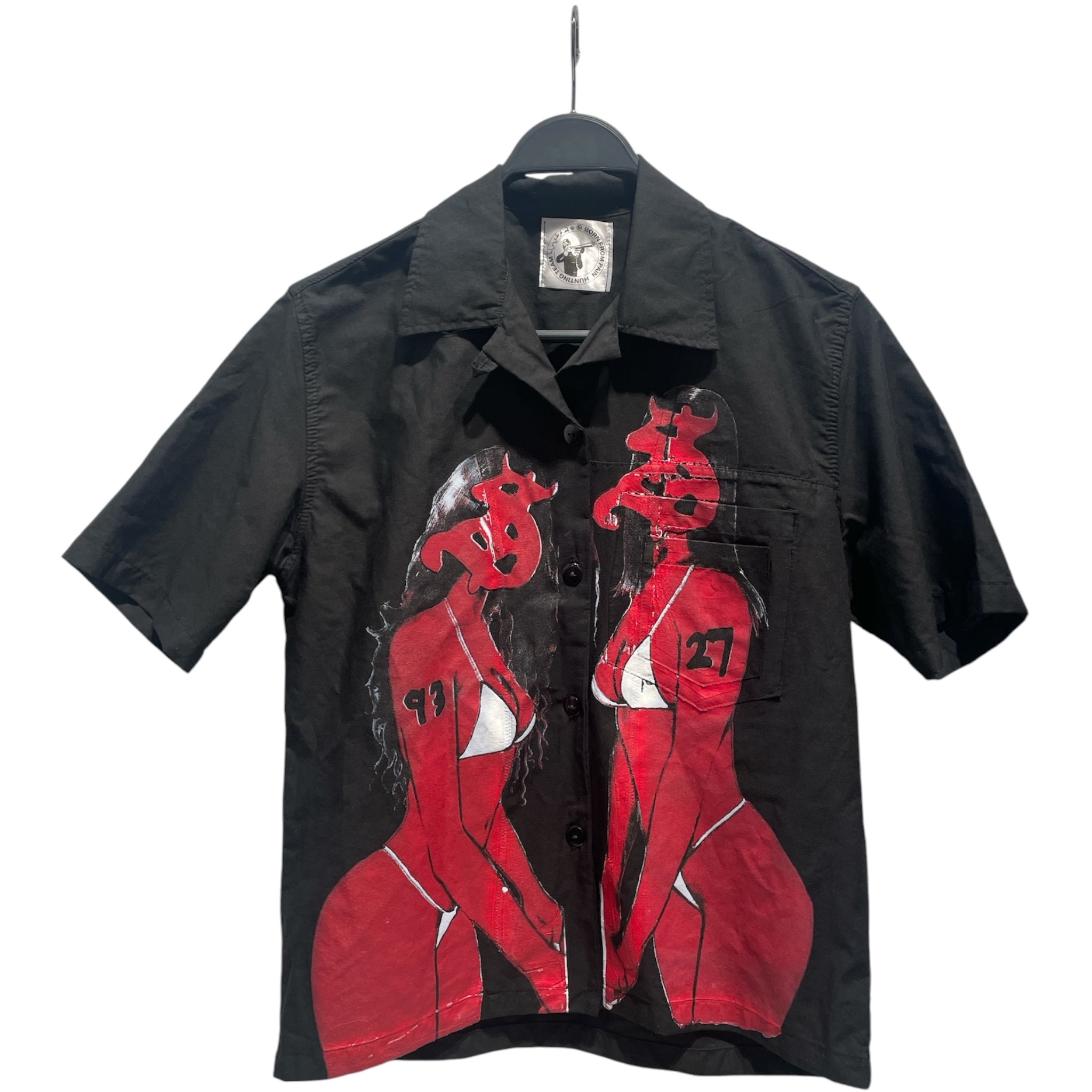 sicko/SS Shirt/S/Cotton/BLK/Graphic/2 red Girls view 1