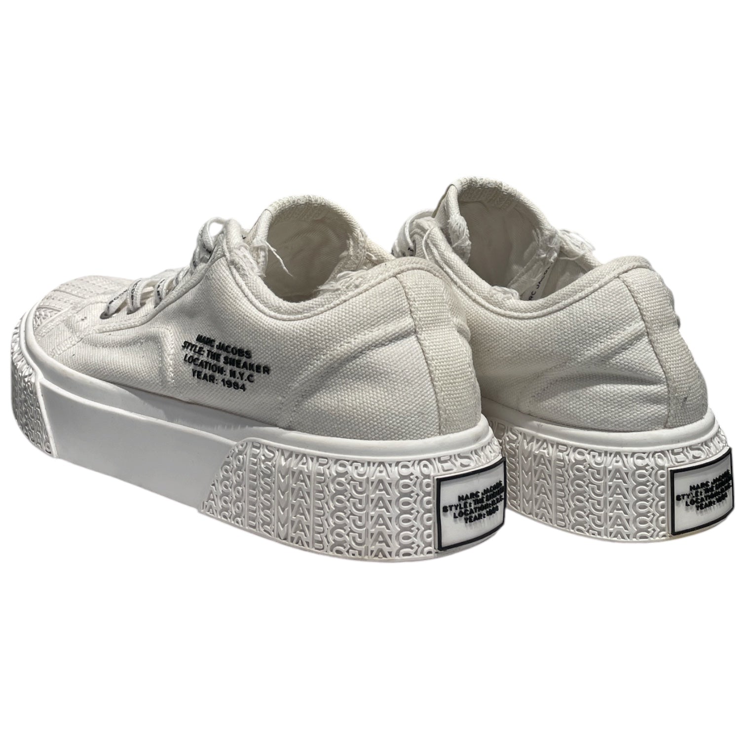 MARC BY MARC JACOBS/Low-Sneakers/US 7.5/Leather/WHT/White 1984 Lace Sneakers view 2