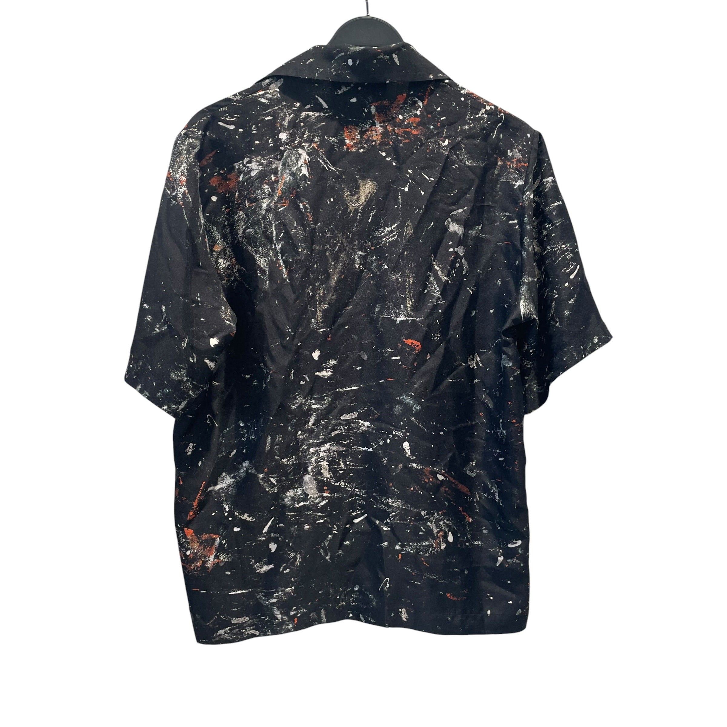AMIRI/SS Shirt/S/Silk/BLK/All Over Print/PAINT SPLATTER view 2
