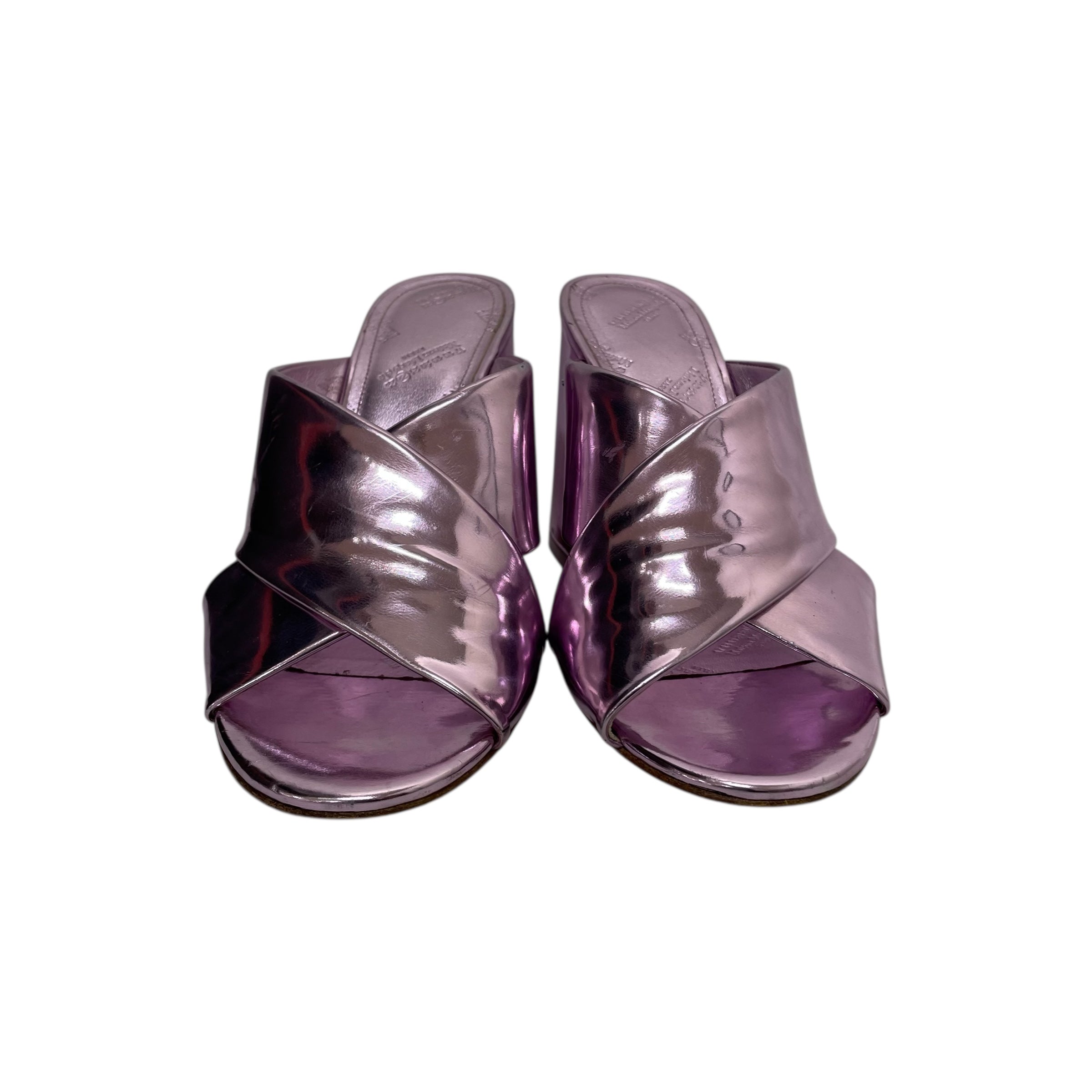 Maison Margiela/Heels/EU 40.5/Leather/PNK/PATENT LEATHER SLIDE HEEL view 3