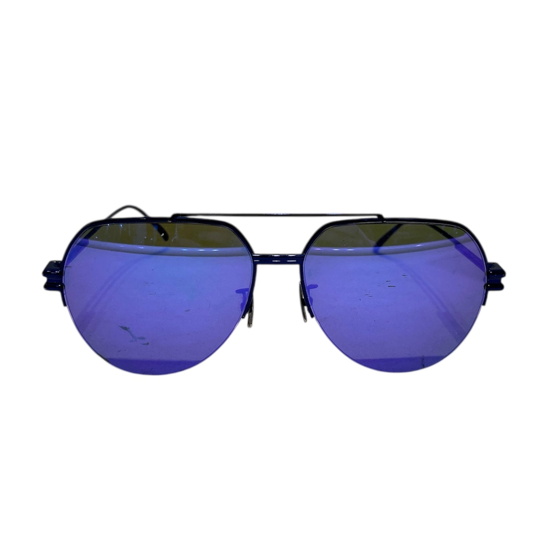 BOTTEGA VENETA/Sunglasses/Titanium/NVY/NAVY BLUE AVIATOR SUNGLASSES view 1