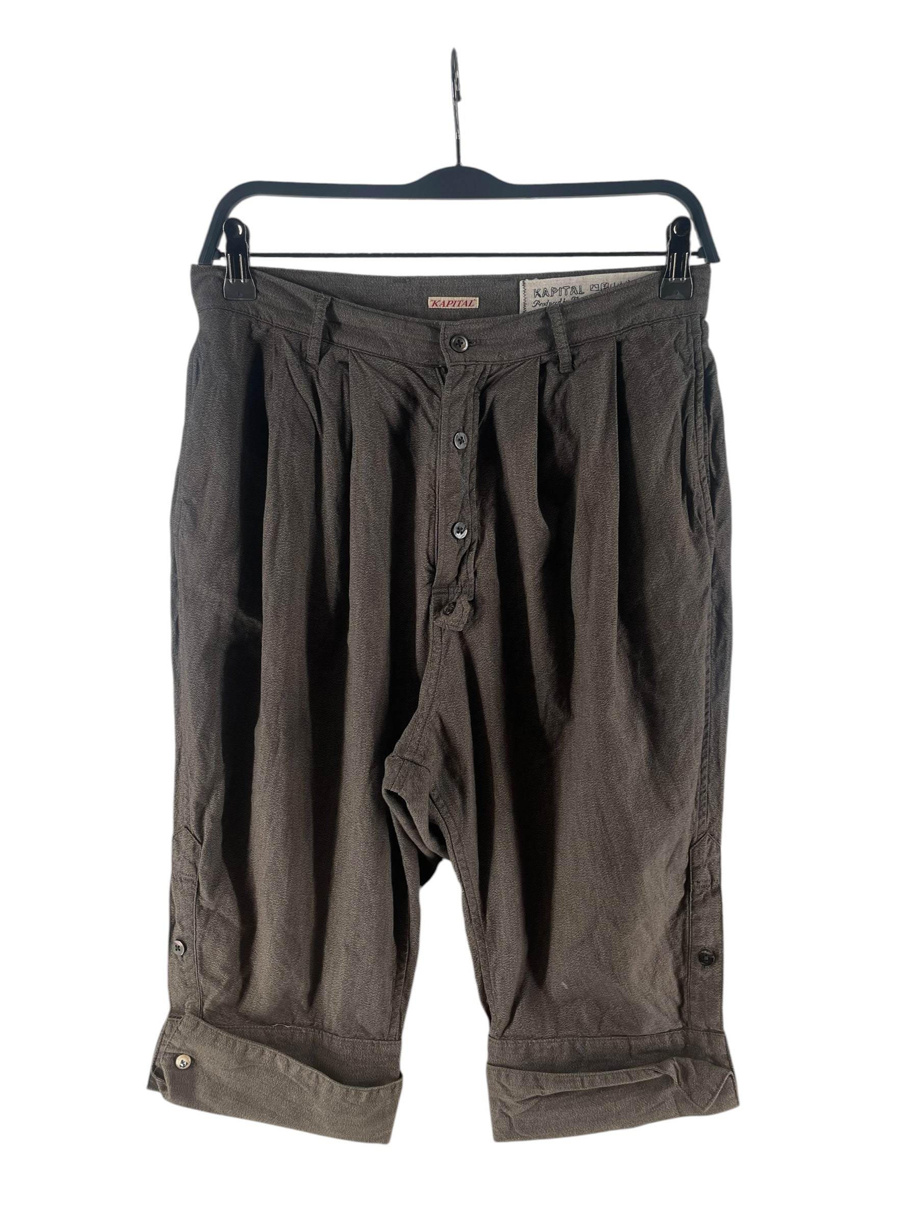 KAPITAL/Shorts/XS/Cotton/BRW/BROWN KAPTIAL BUTTON SHORTS view 1