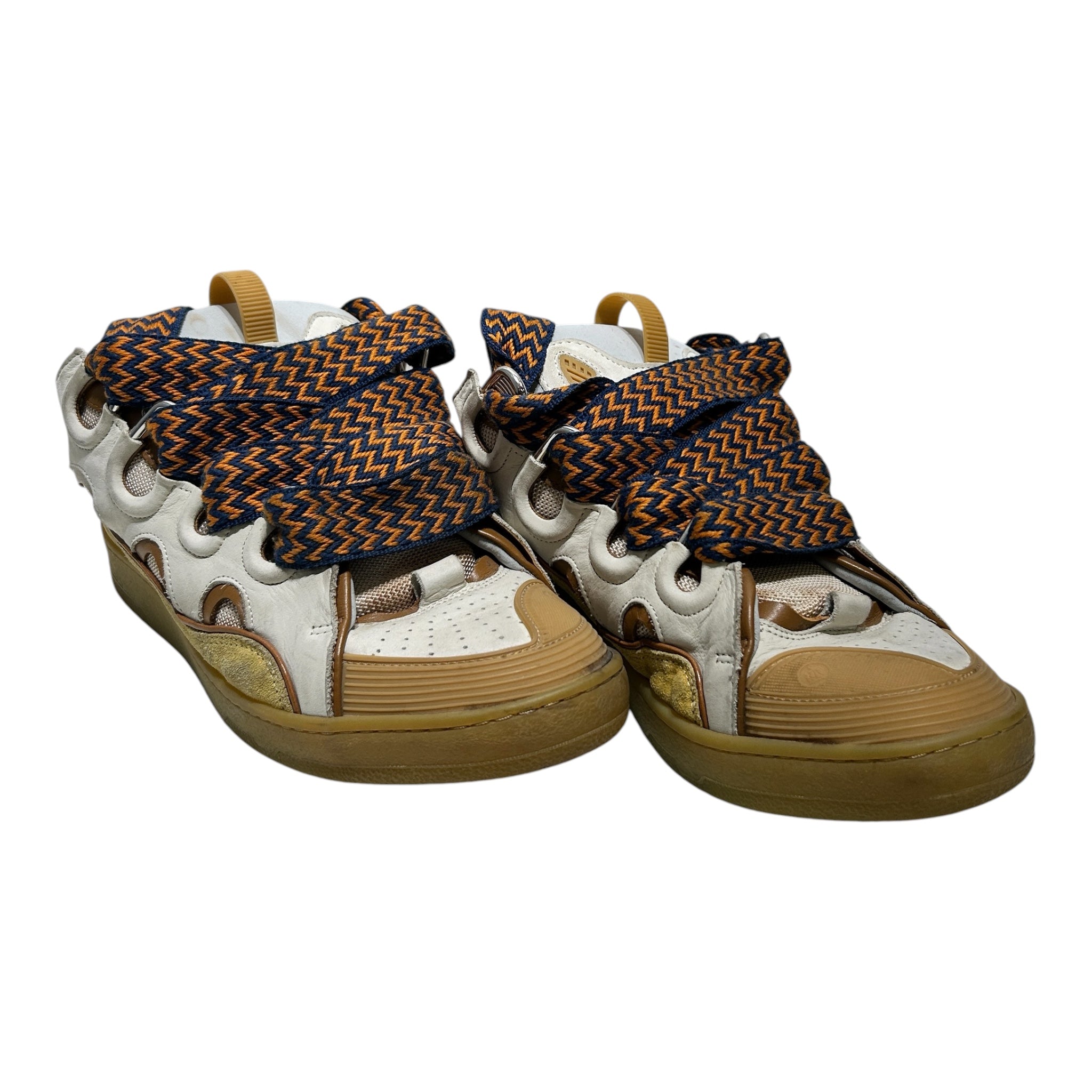LANVIN/Low-Sneakers/EU 45/Cotton/CRM/BLU ORG LACES view 1