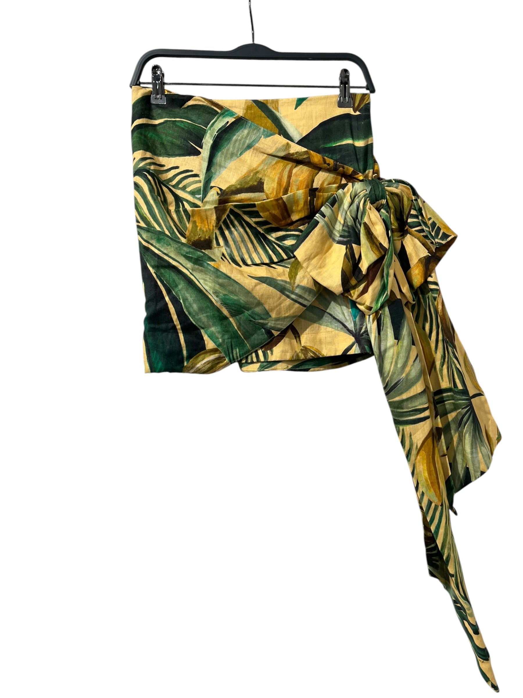 FARM Rio/Skirt/S/Floral Pattern/Linen/YEL/BOW LINEN SKIRT view 1