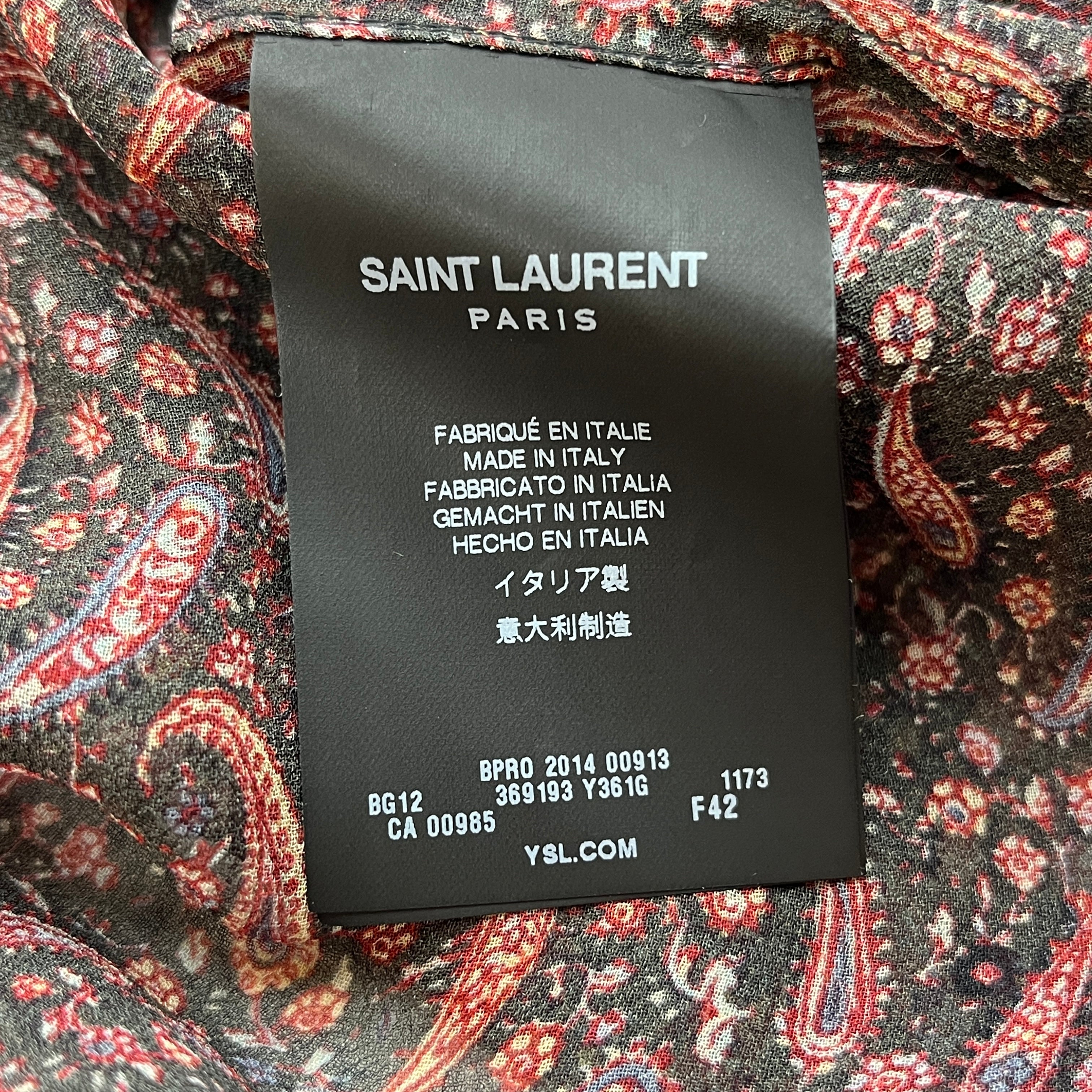 YVES SAINT LAURENT/LS Dress/42/Paisley/Silk/MLT/HEDI SLIMANE ERA PAISLEY DRESS view 4