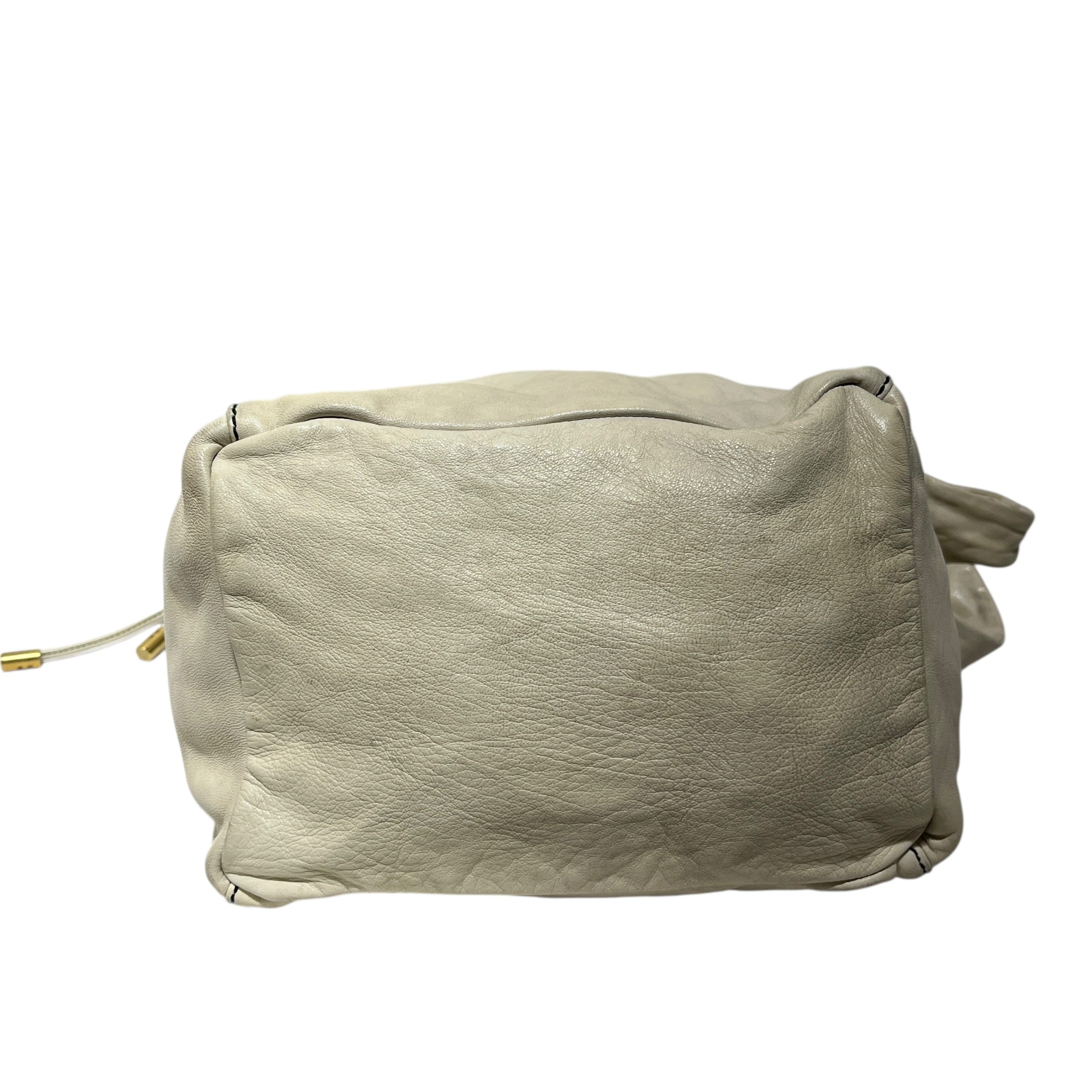 BALENCIAGA/Cross Body Bag/Leather/WHT/drawstring view 3