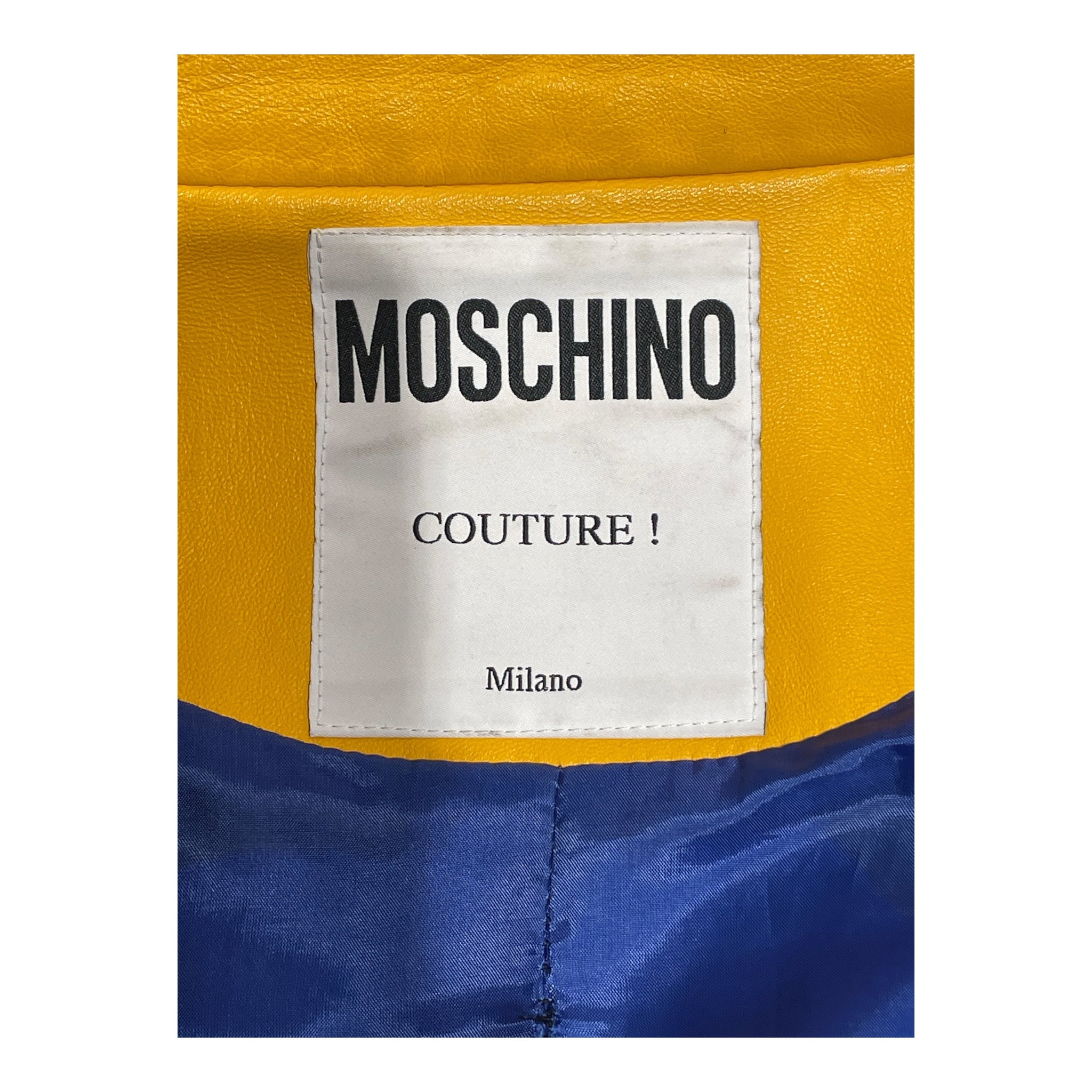 MOSCHINO/Leather Jkt/40/Leather/BLU/Moschino Couture Moto Jacket view 3