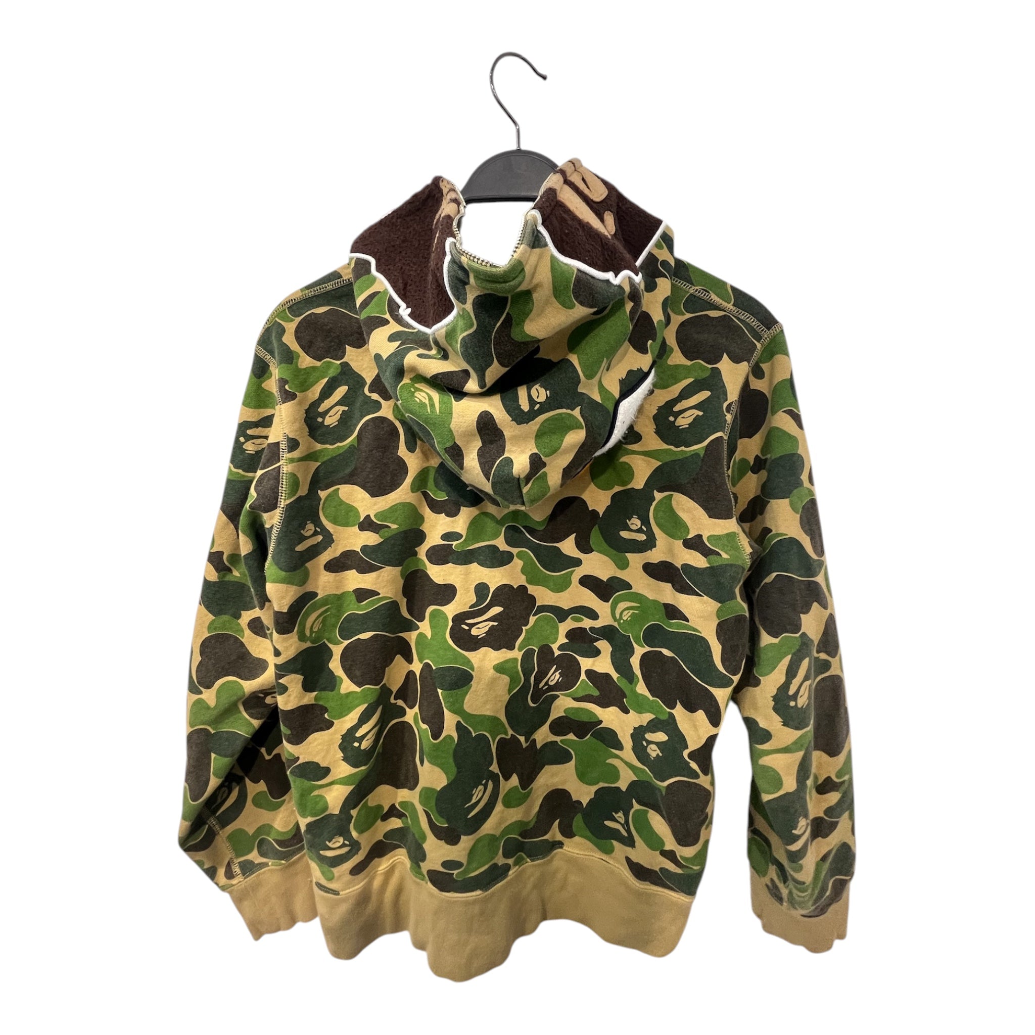 A BATHING APE/Zip Up Hoodie/M/Camouflage/Cotton/GRN/FULL ZIP MONKEY CAMO view 3