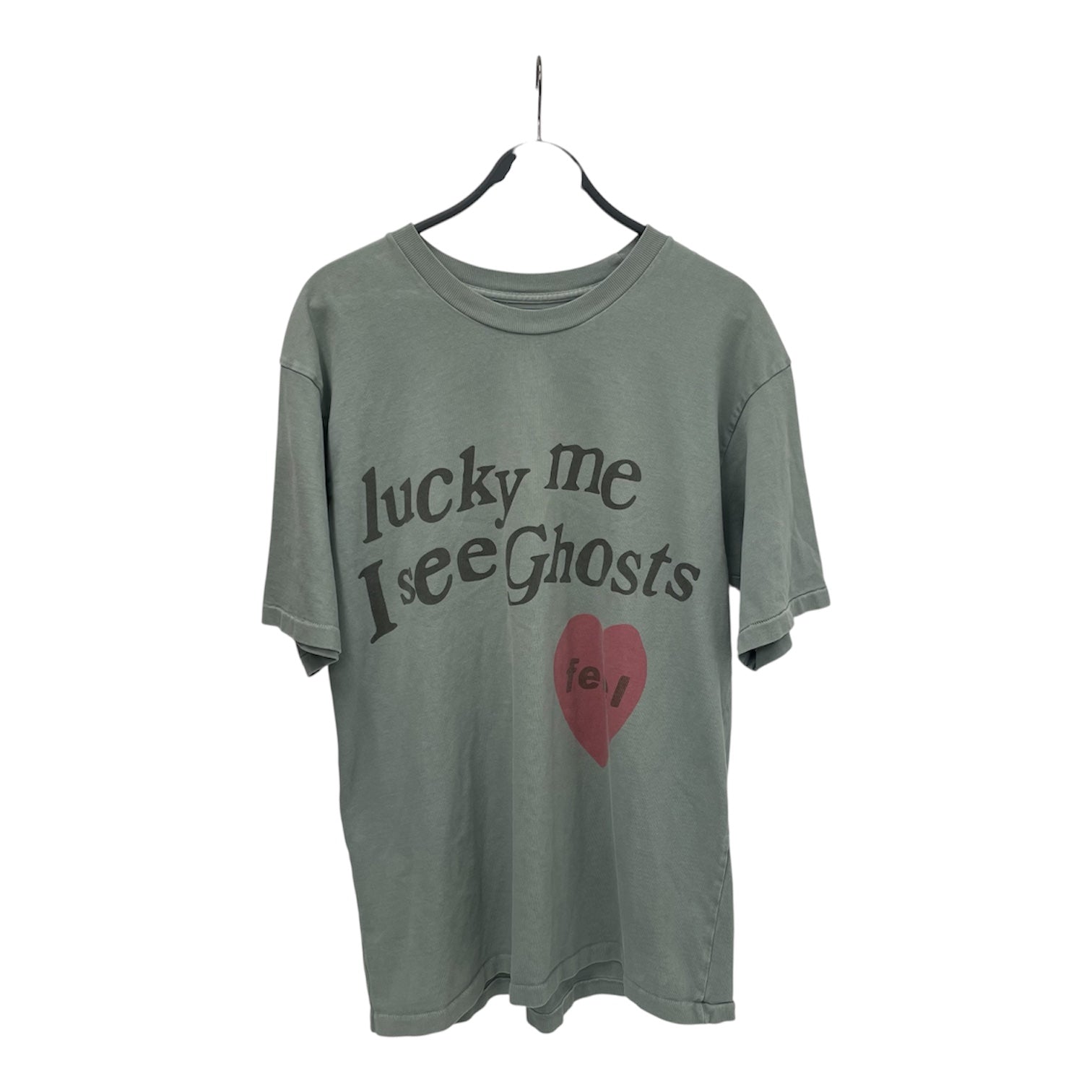 KIDS SEE GHOSTS/T-Shirt/L/Cotton/GRN/Graphic/HEART view 1