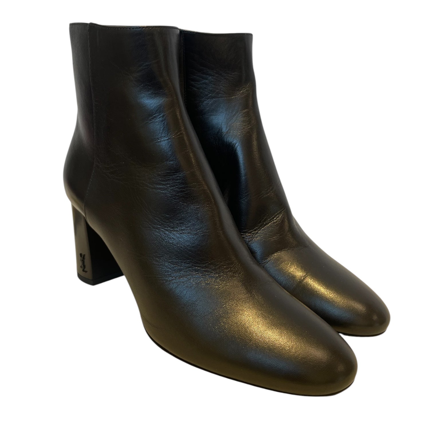SAINT LAURENT/Boots/EU 39/Leather/BLK/YSL SMALL LOGO ON HEEL view 1