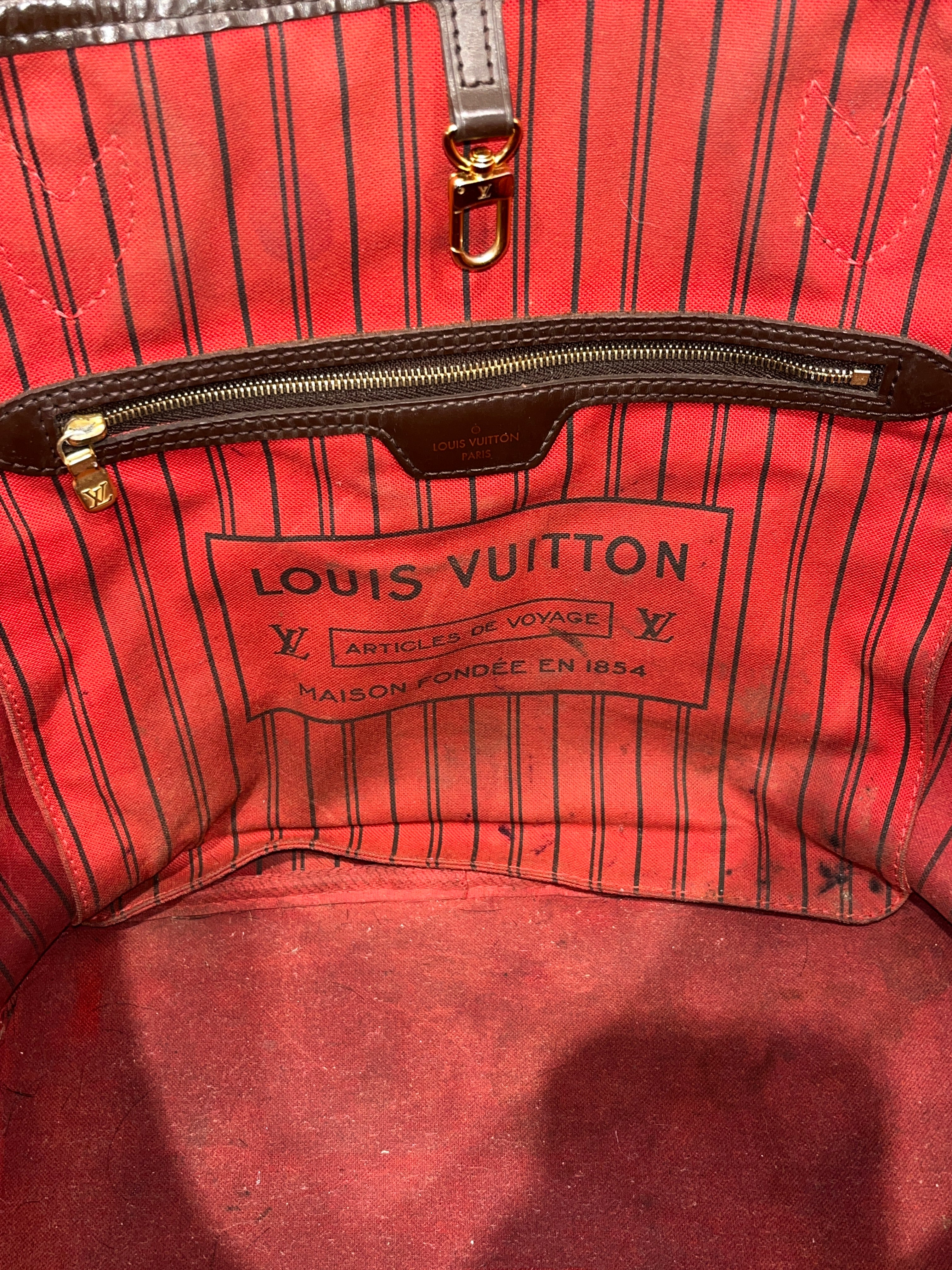 LOUIS VUITTON/Tote Bag/Monogram/Leather/BRW/DAMIER NEVERFULL MM view 5