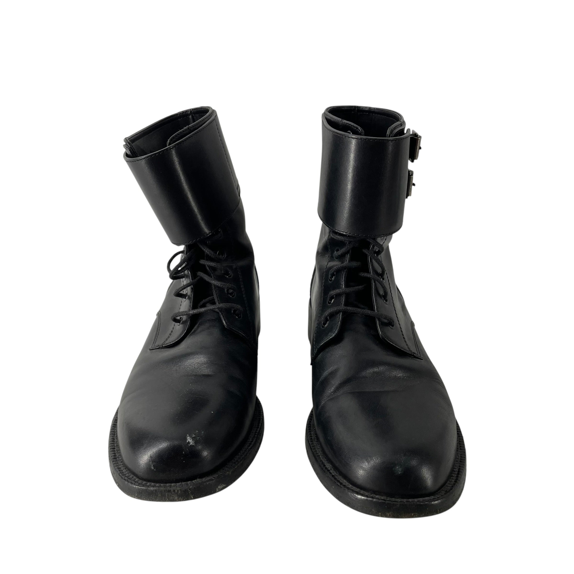 SAINT LAURENT/Biker Boots/EU 37.5/Leather/BLK/SINGLE STRAP TWO BUCKLES view 3