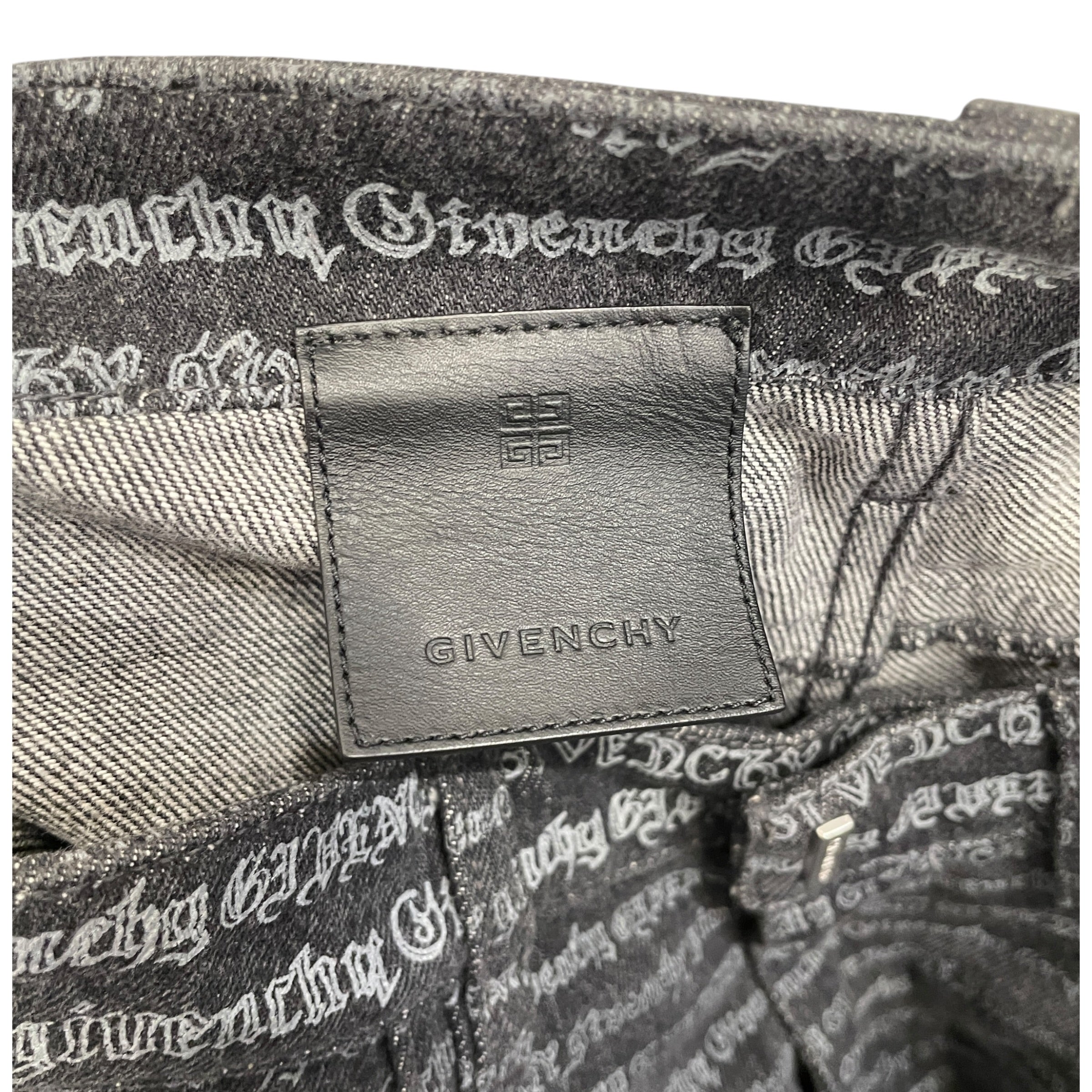 GIVENCHY/Pants/31/Denim/BLK/All Over Print/writting all over jeans view 3