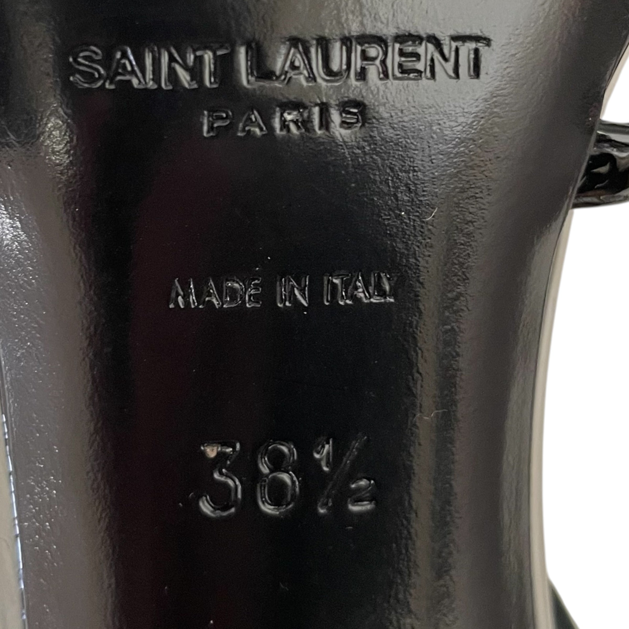 SAINT LAURENT/Heels/EU 38.5/Acrylic/BLK/Ankle Strap/ view 9