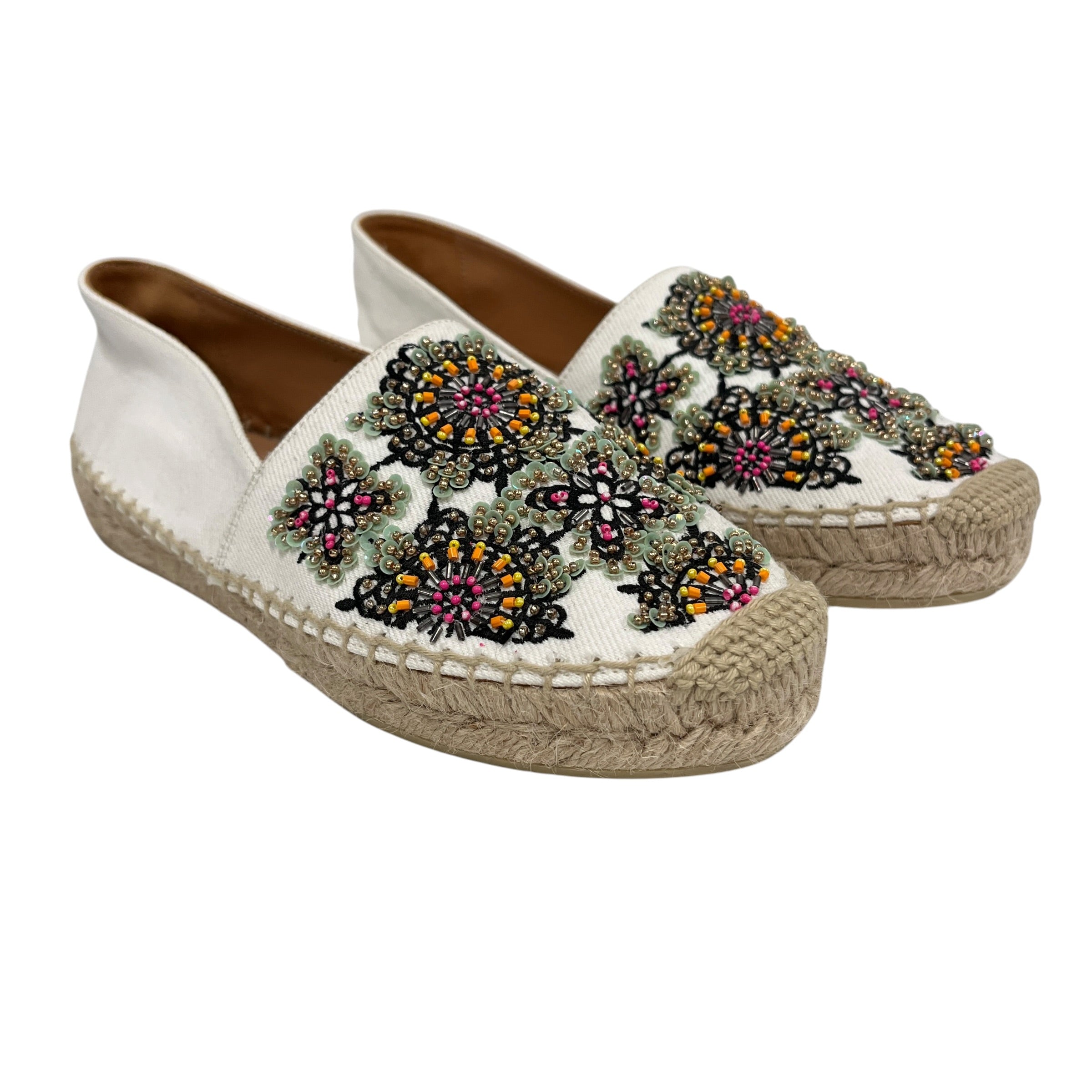 MIU MIU/Espadrilles/EU 35/Cotton/WHT/beaded toe view 1