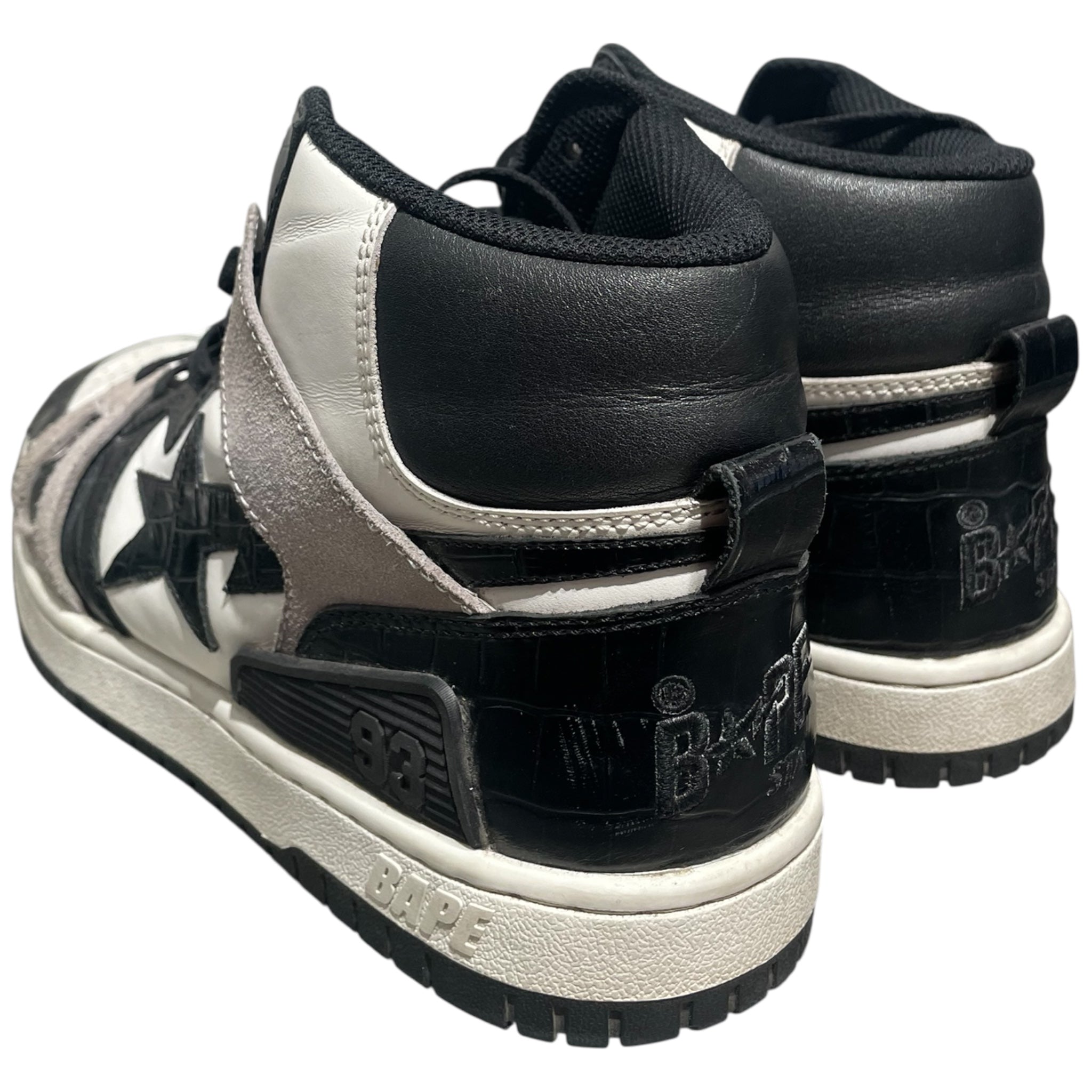 BAPE STA!/Hi-Sneakers/US 9/BLK/93 hi black/white view 2