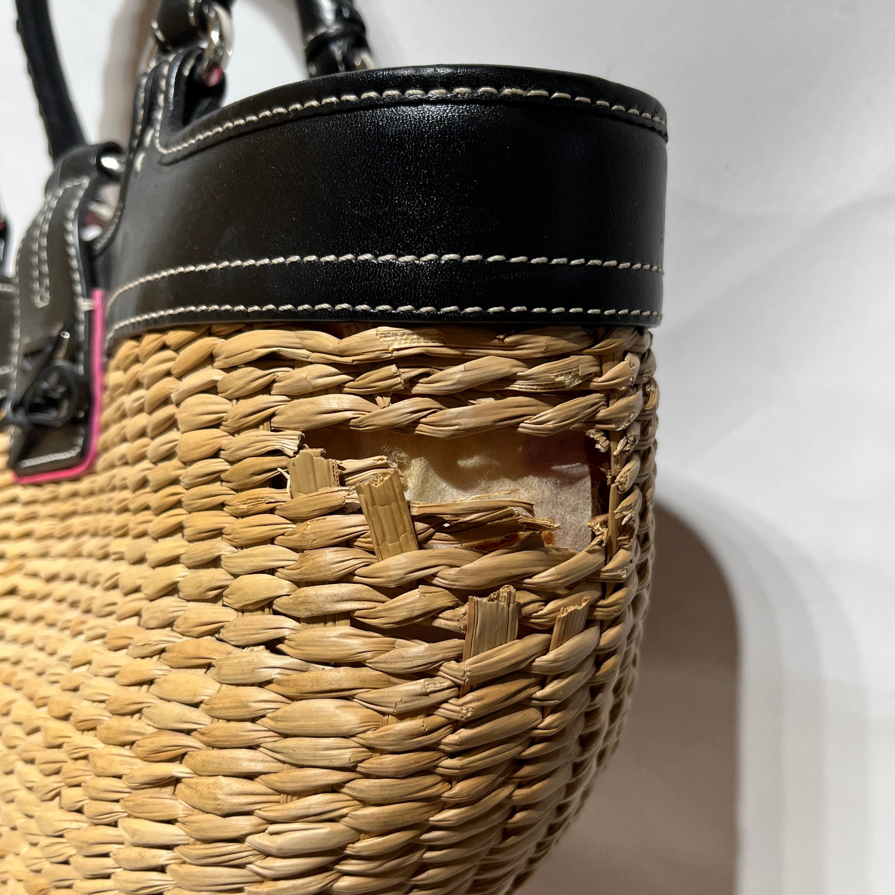 COACH/Basket Bag/BEG/DAMAGED WICKER view 8