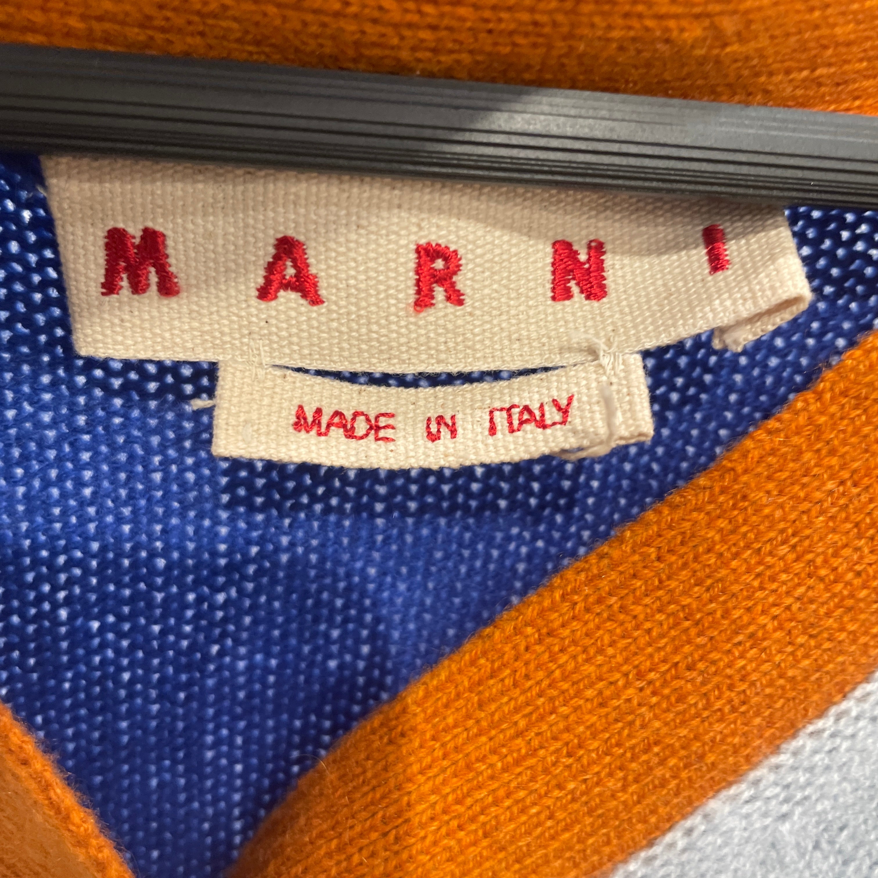 MARNI/Cardigan/42/Cashmere/BLU/ORANGE POCKETS view 3