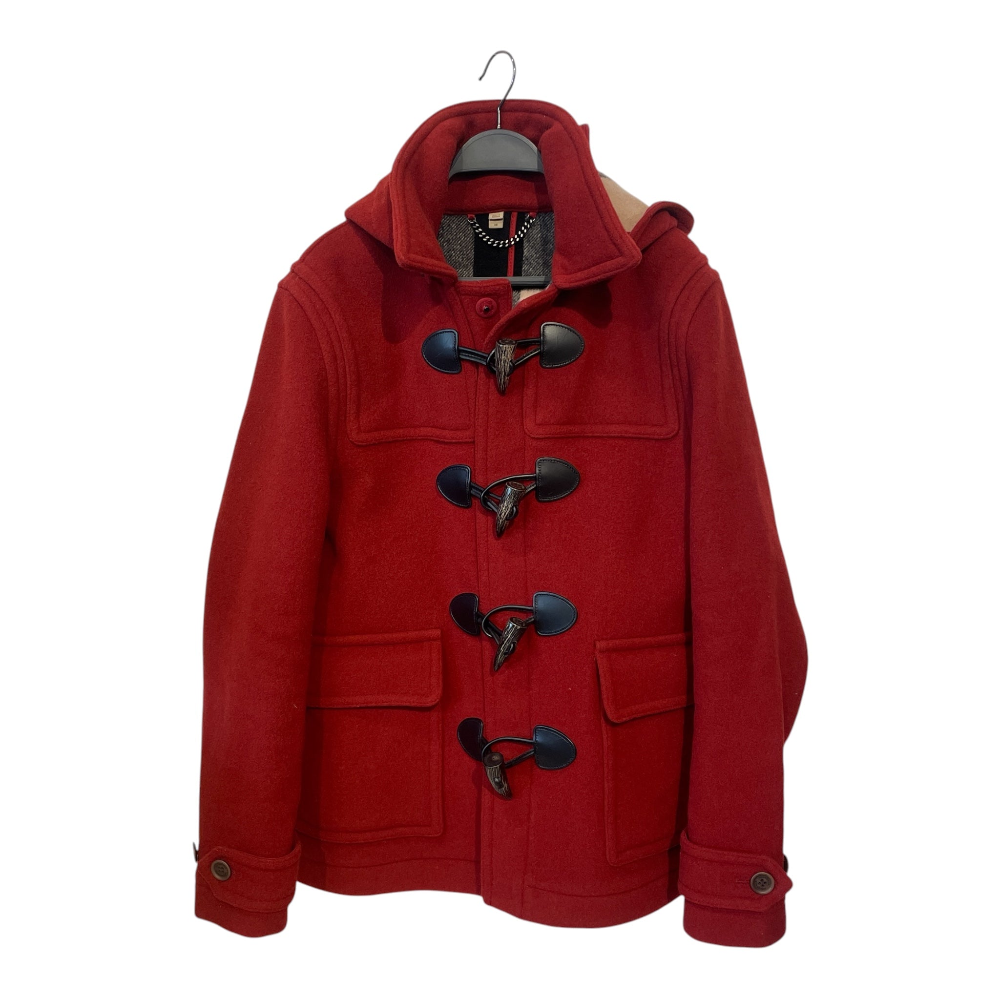 BURBERRY LONDON/Duffle Coat/48/Wool/RED/FINSDALE/HORN CLOSURE view 1