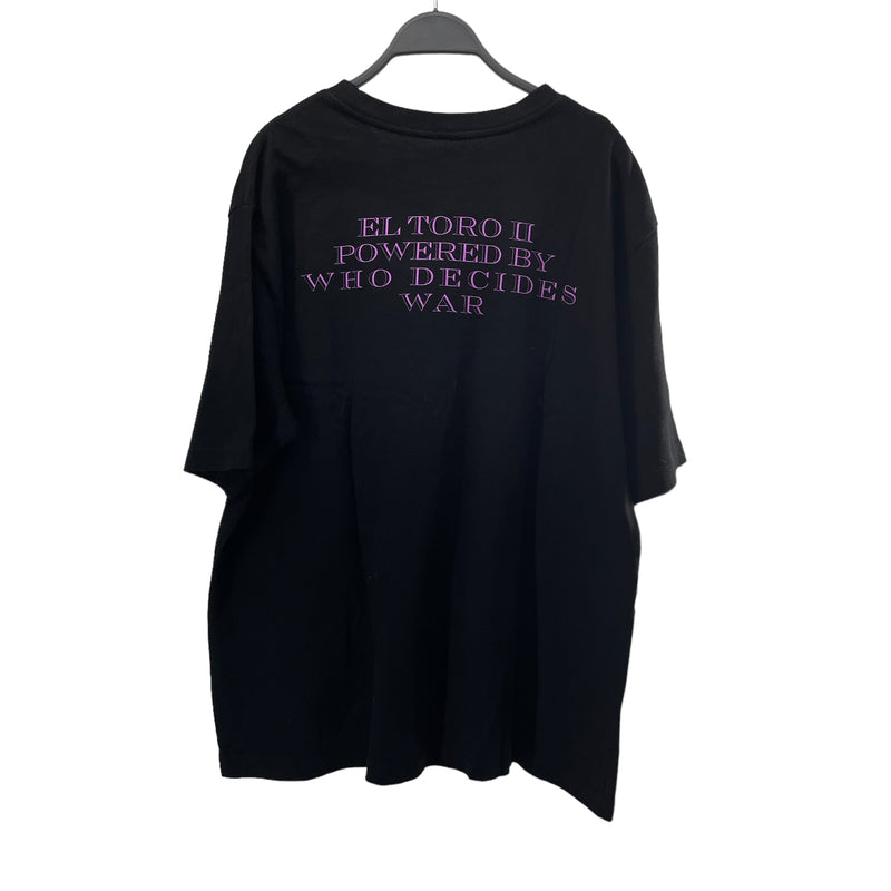 WHO DECIDES WAR/T-Shirt/XL/Cotton/BLK/Graphic/PURPLE BULLS / EL TORO