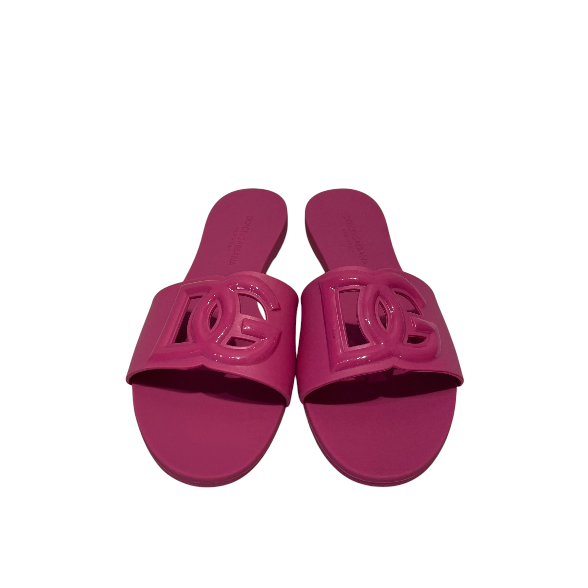 DOLCE&GABBANA/Sandals/US 7.5/Leather/PNK/Rubber Beachwear Rubbers view 4