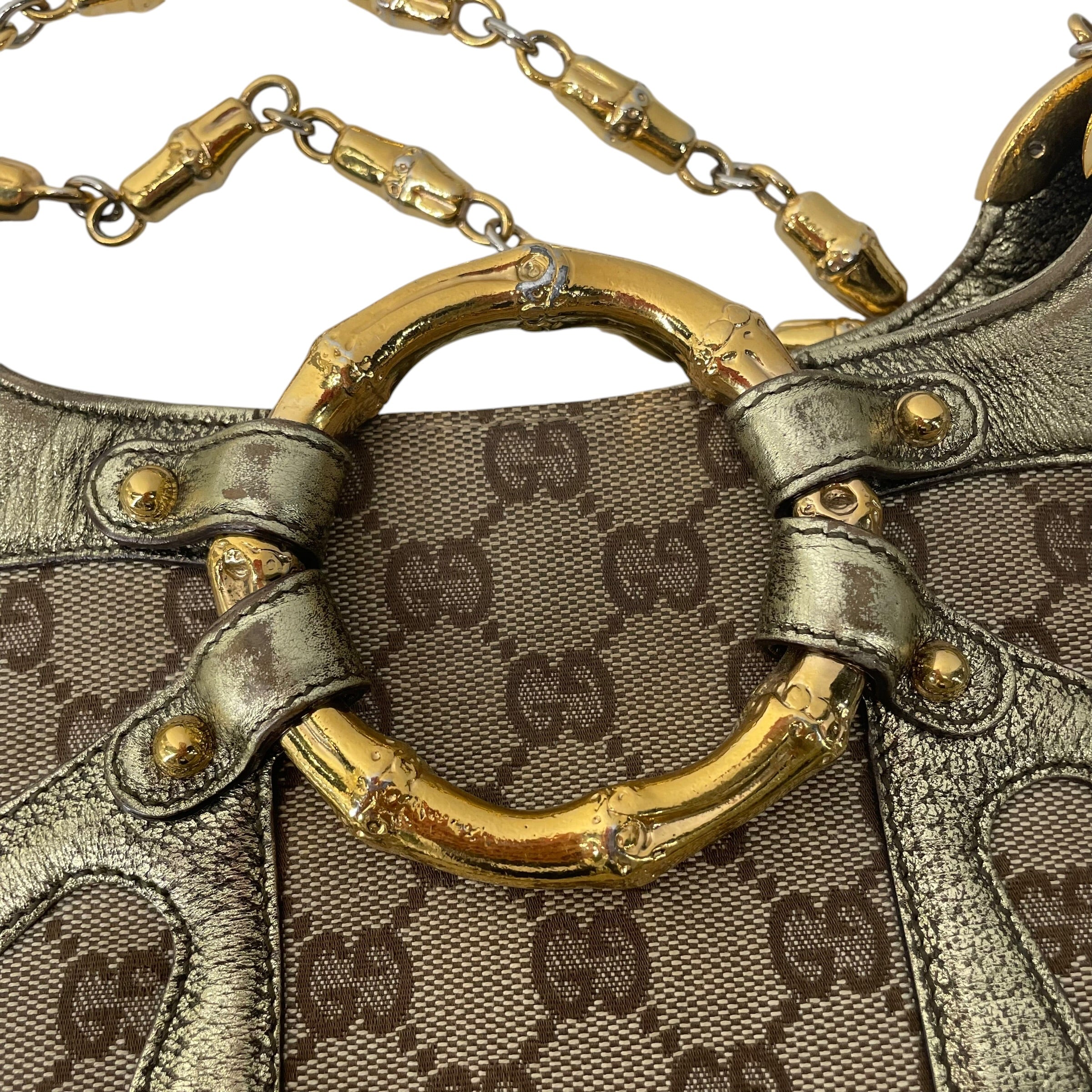 GUCCI/Bag/Monogram/Cotton/GLD/GUCCI BAMBOO RING SHOULDER BAG view 7