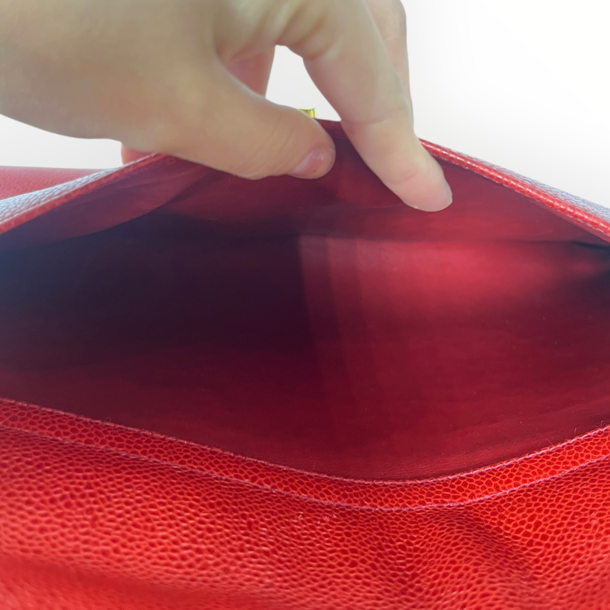 CHANEL/Tote Bag/Leather/RED/GST Cavier Tote view 6