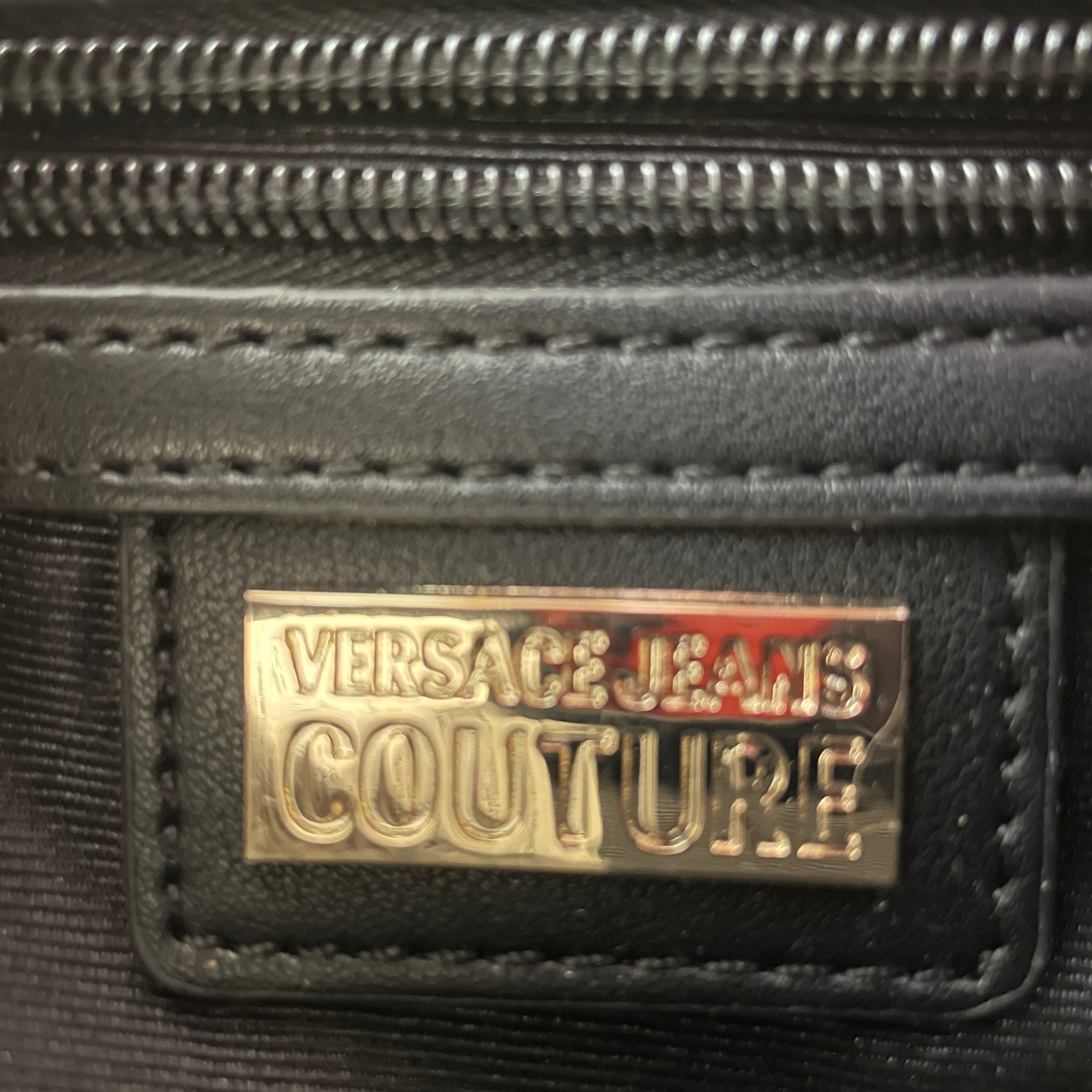 VERSACE JEANS COUTURE/Hand Bag/Leather/BLK/STUDDED/GOLD/LONG STRAP view 4