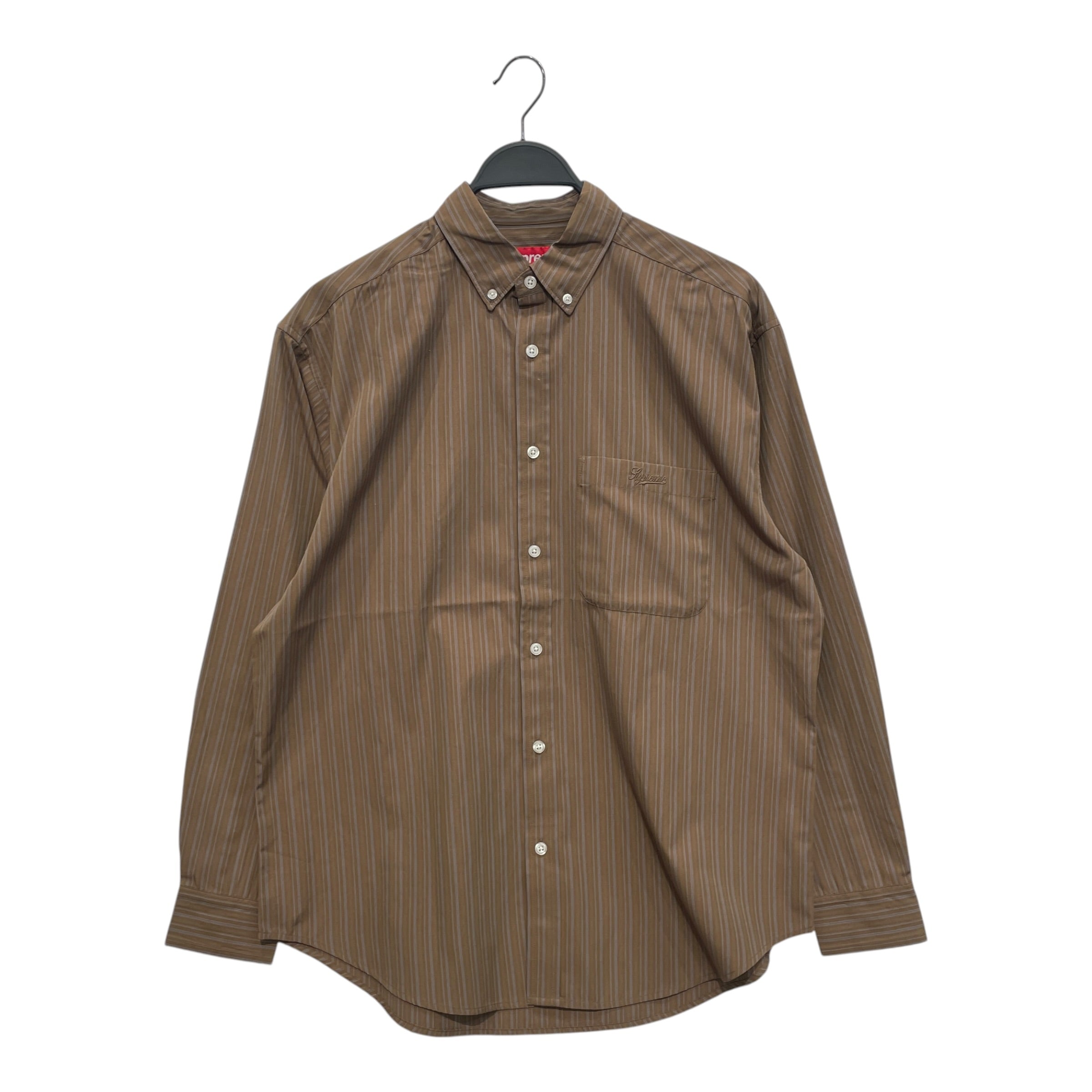 Supreme/LS Shirt/S/Polyester/BRW/Stripe/BLU STRIPE LS BUTTON DOWN view 1