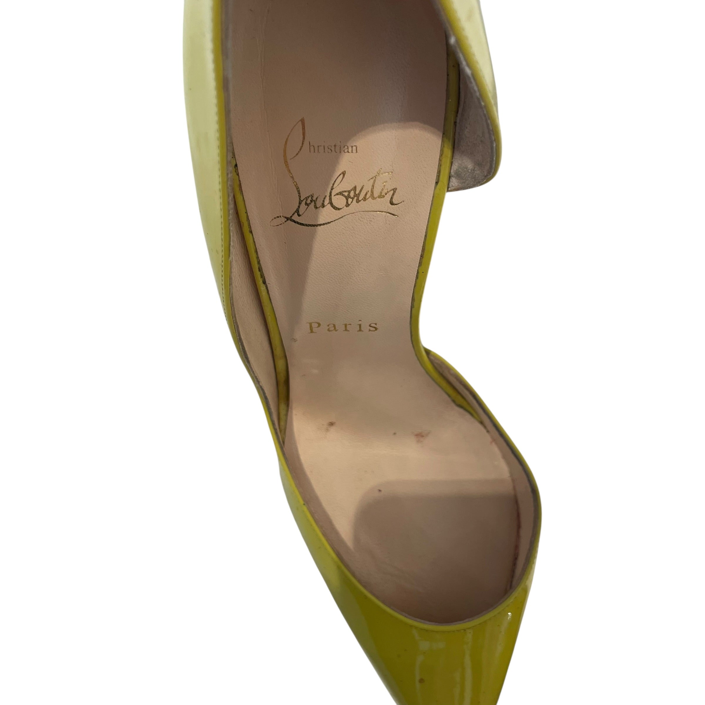 Christian Louboutin/Heels/US 7.5/Leather/YEL/IRIZA 100 PUMPS view 4