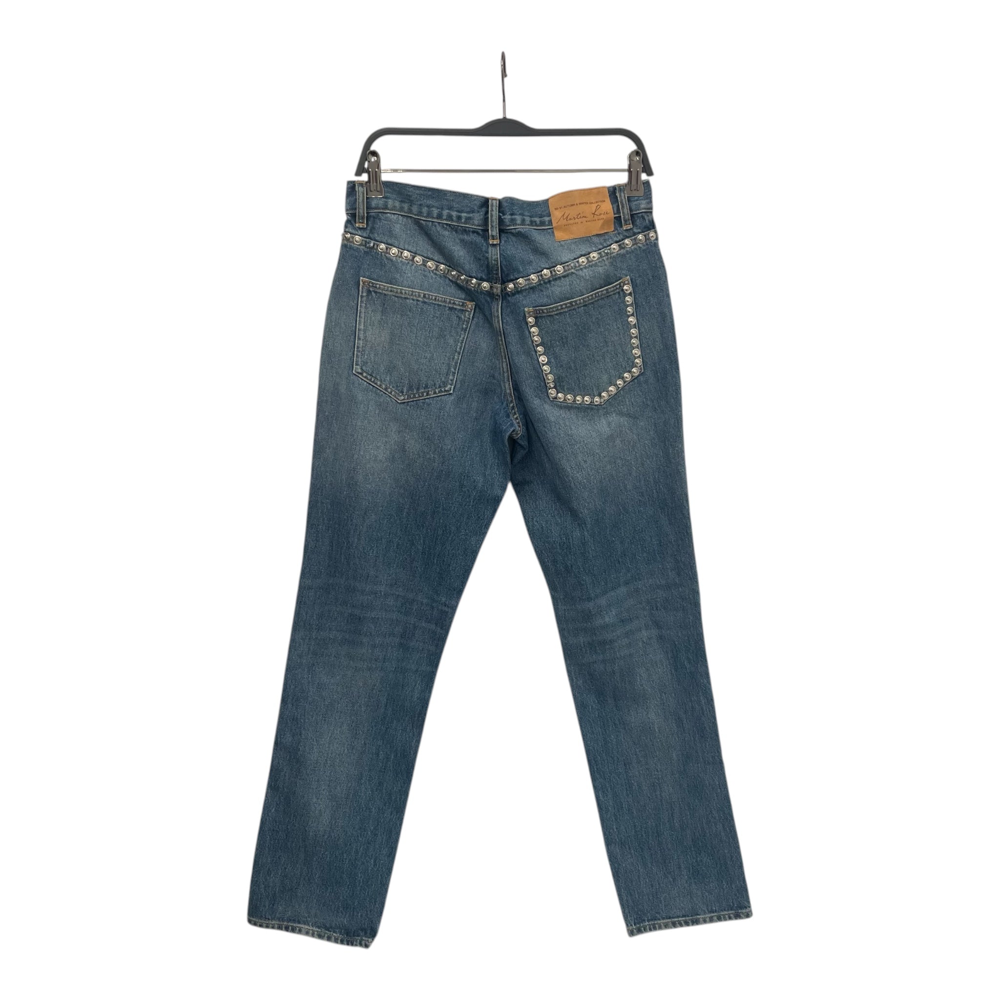 MARTINE ROSE/Straight Pants/S/Denim/IDG/BUTTONSTUDS view 2