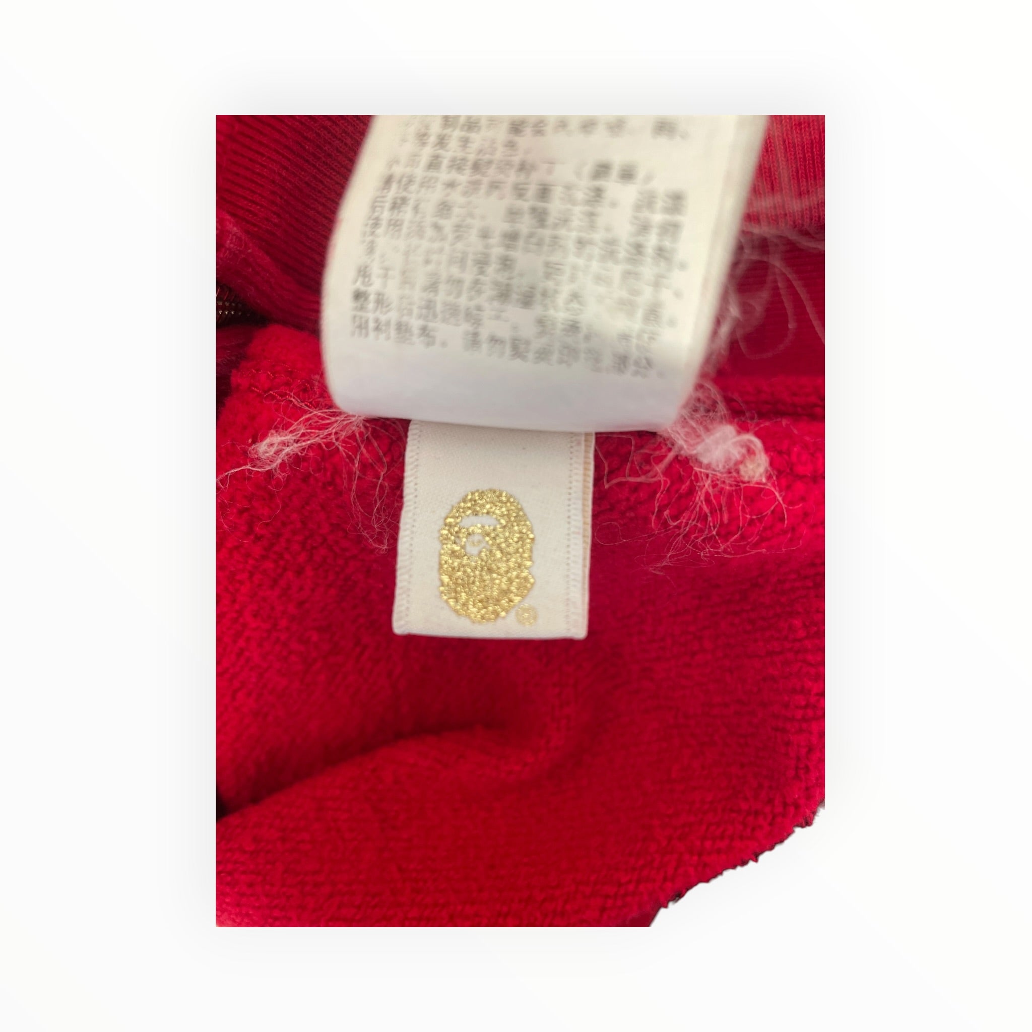 A BATHING APE/Zip Up Hoodie/L/Cotton/RED/camo hood only view 4