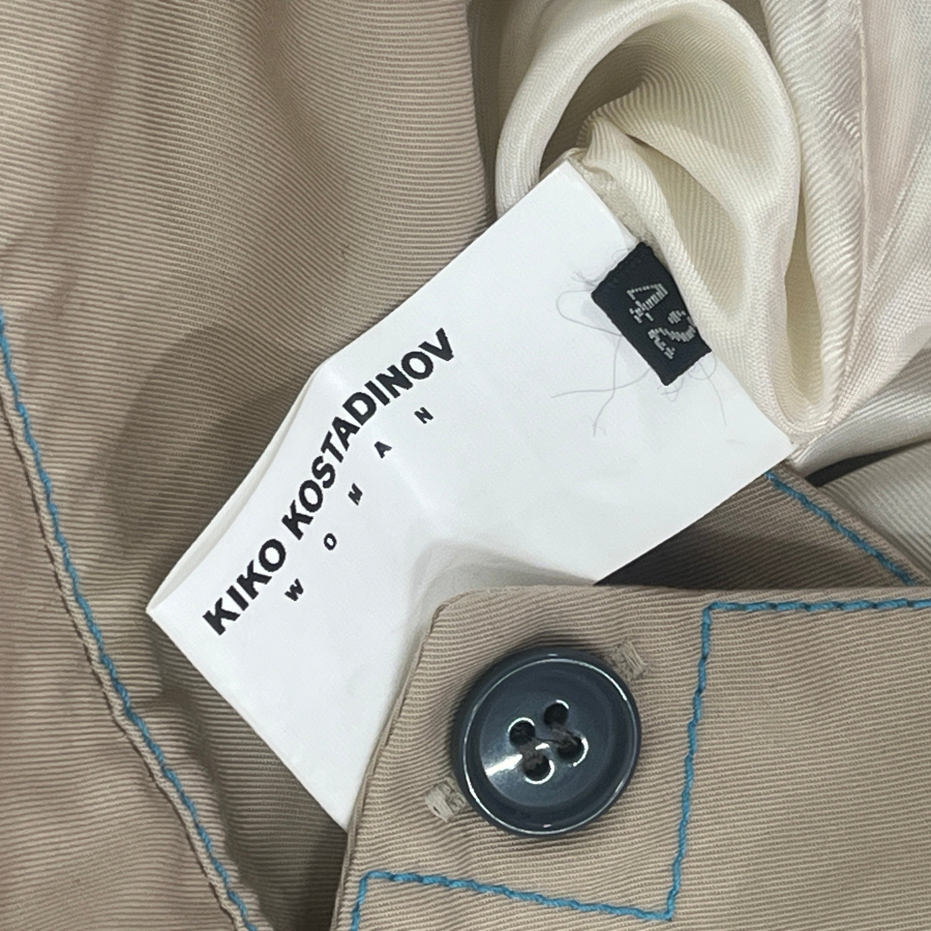 Kiko Kostadinov/Jacket/42/Cotton/CRM/BLUE STITCHED view 4