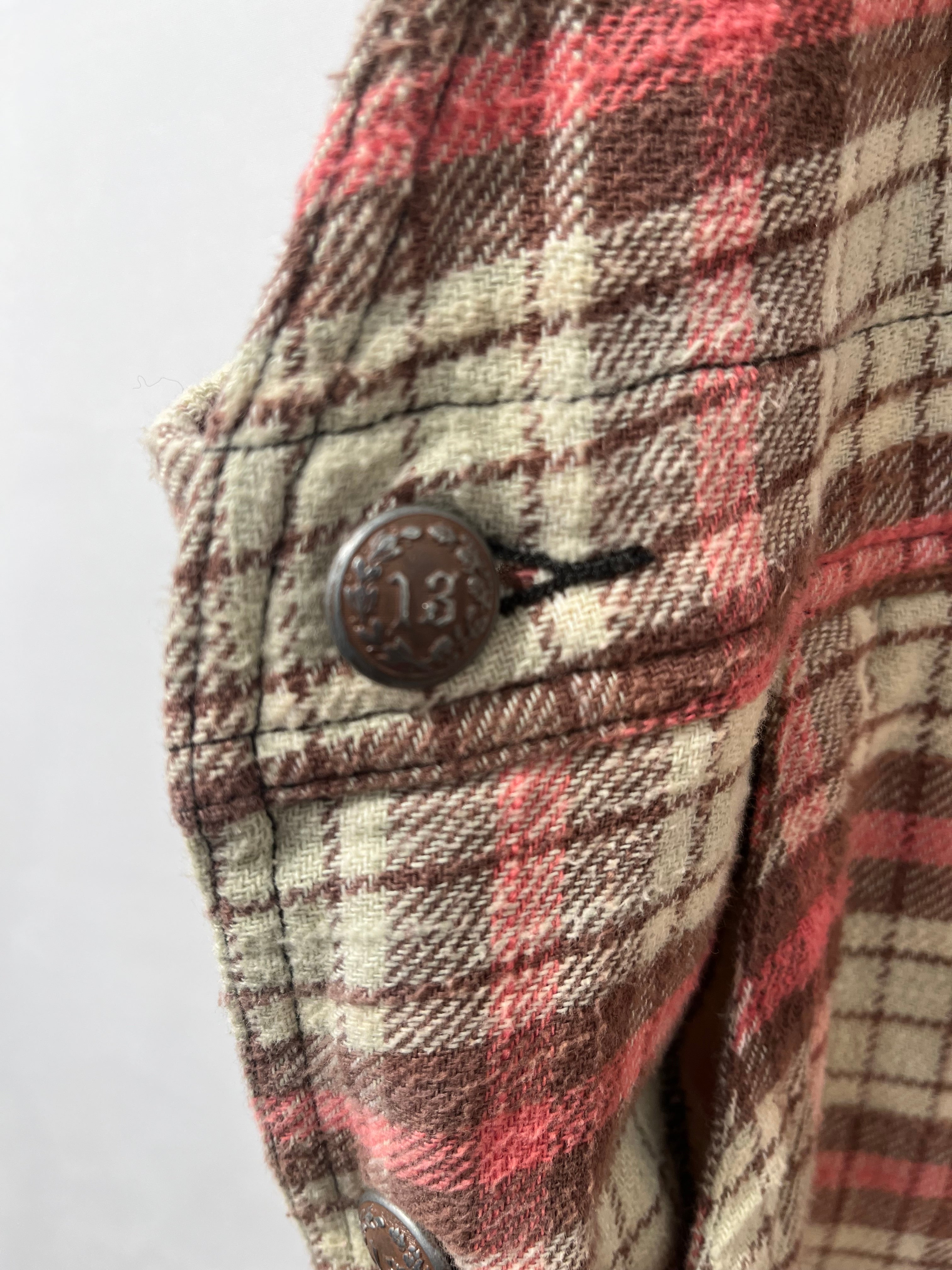 R13/Overall/S/Plaid/Cotton/RED/WIDE LEG CROPPED OVERSALLS view 6