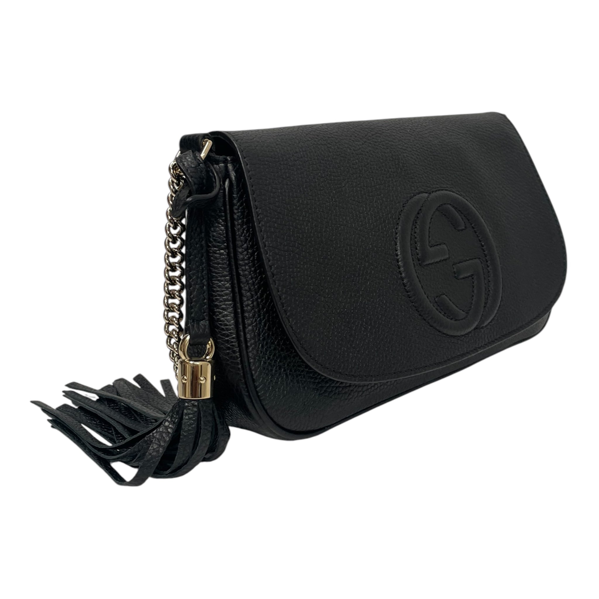 GUCCI/Cross Body Bag/Leather/BLK/GOLD CHAIN SOHO view 5