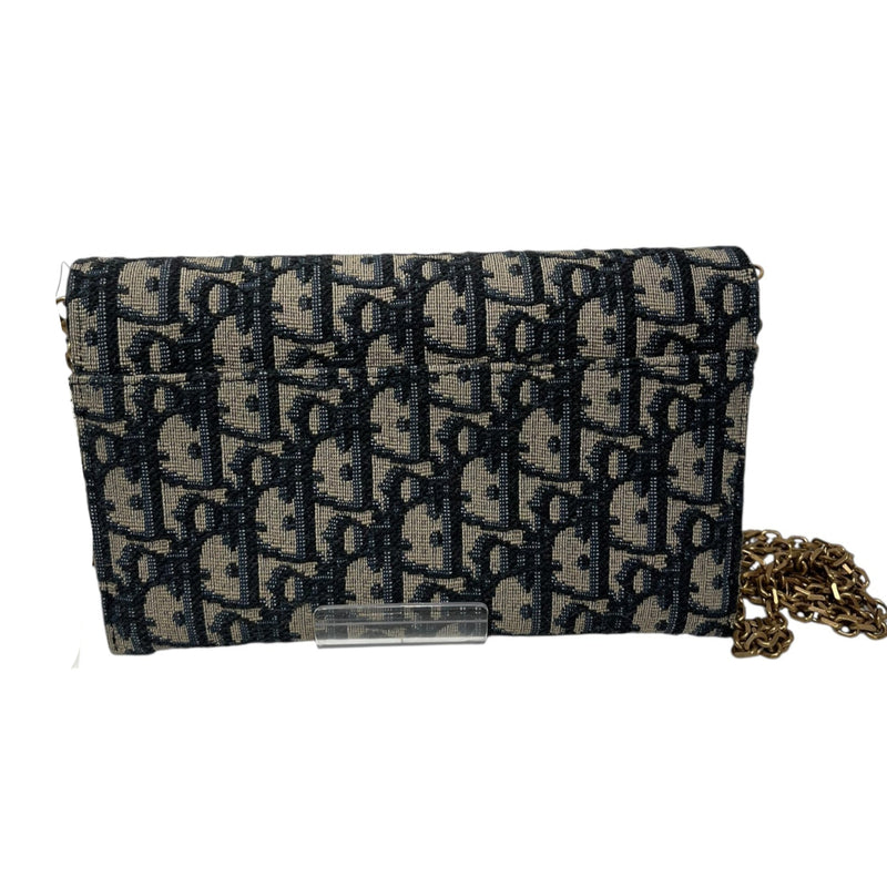 Christian Dior/Cross Body Bag/Monogram/BLU/Saddle Oblique Wallet