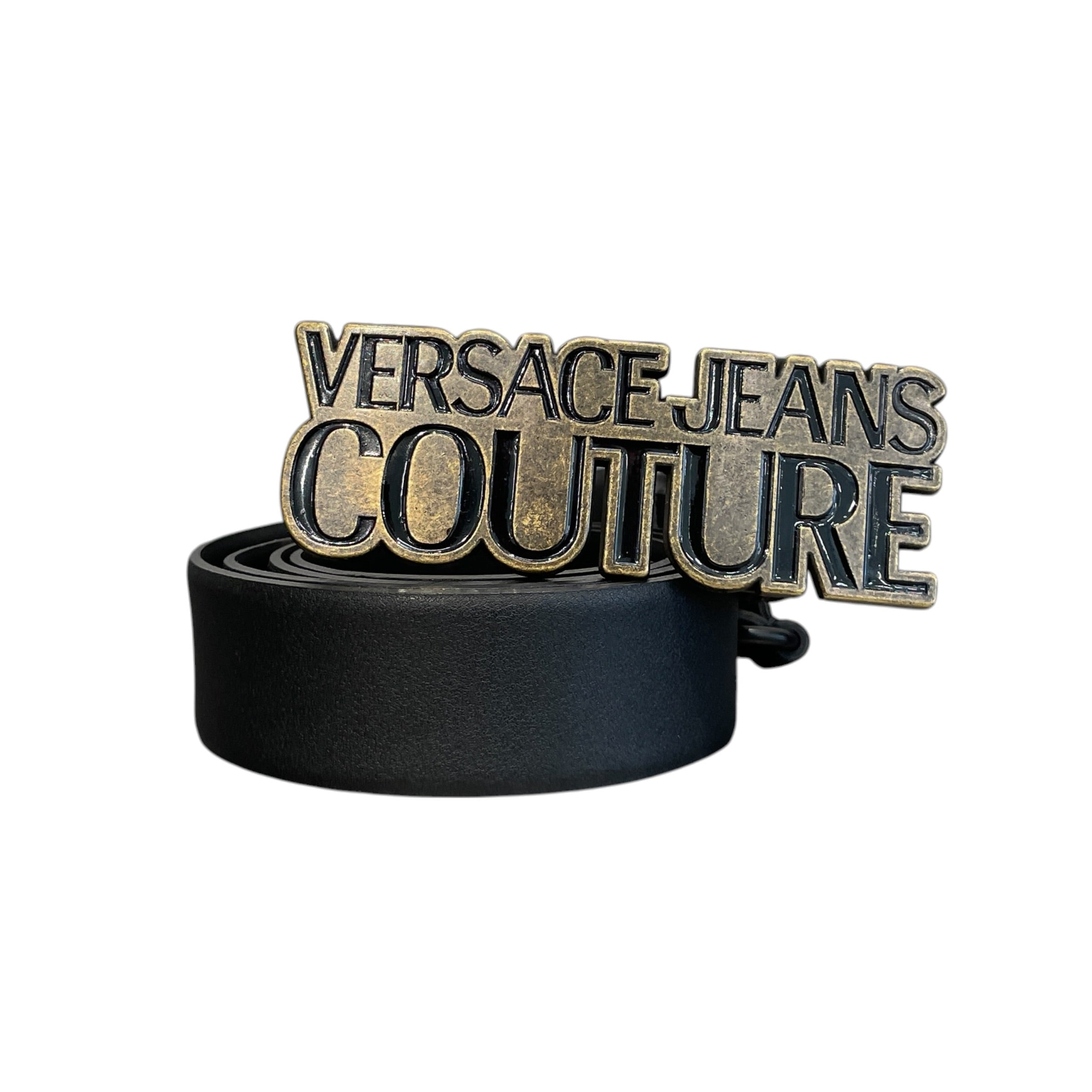 VERSACE JEANS COUTURE/Belt/Leather/BLK/L's/BLACK BELT STRAP view 1