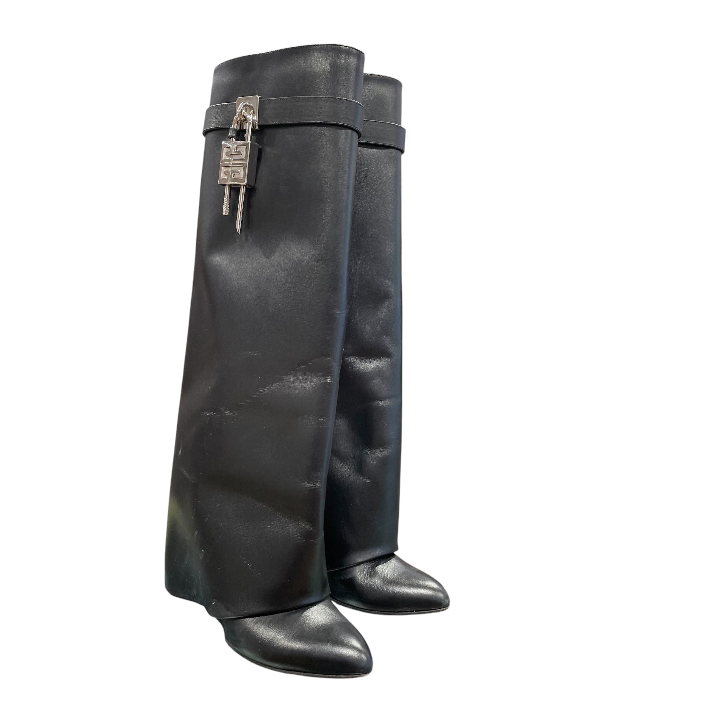 GIVENCHY/Boots/EU 37/Leather/BLK/shark boot g&s lock view 1