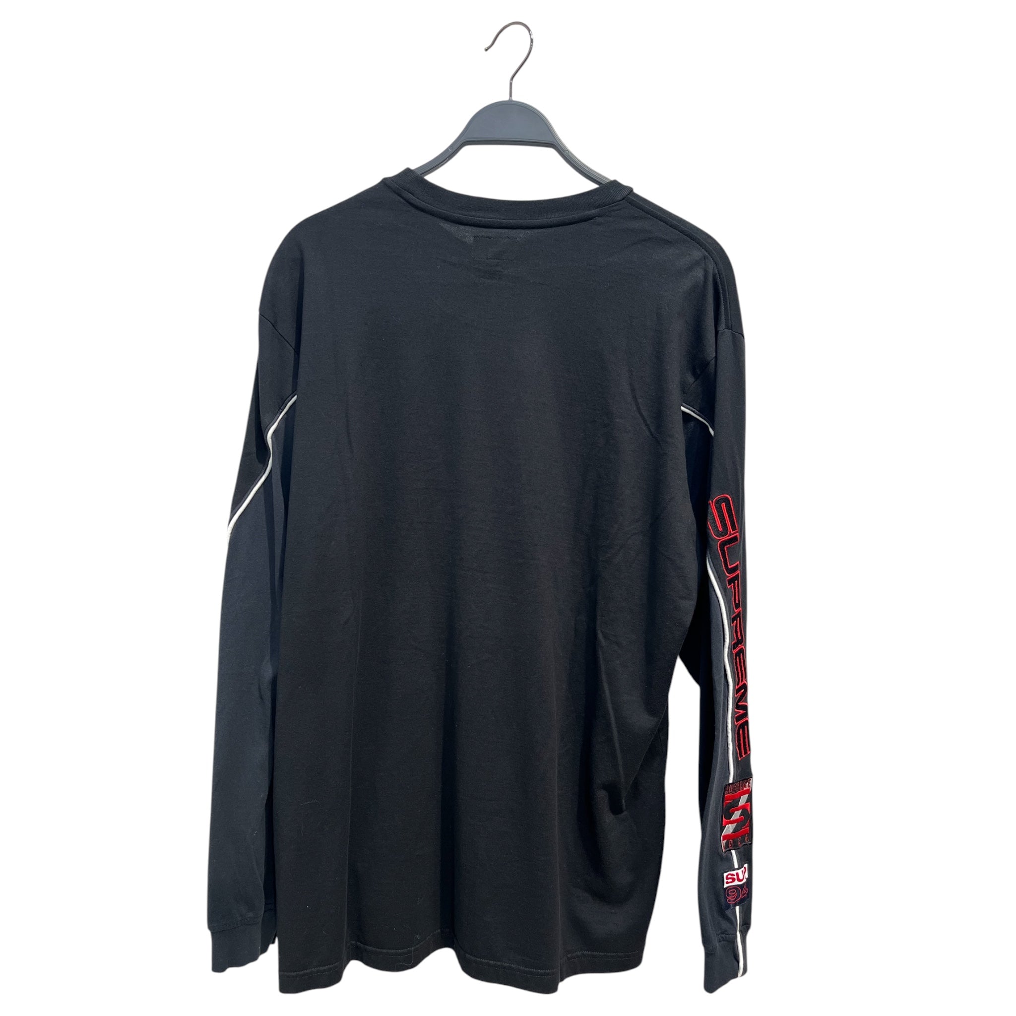Supreme/LS T-Shirt/L/Cotton/BLK/LARGE RED EMBRODIERY HIT CHEST view 2
