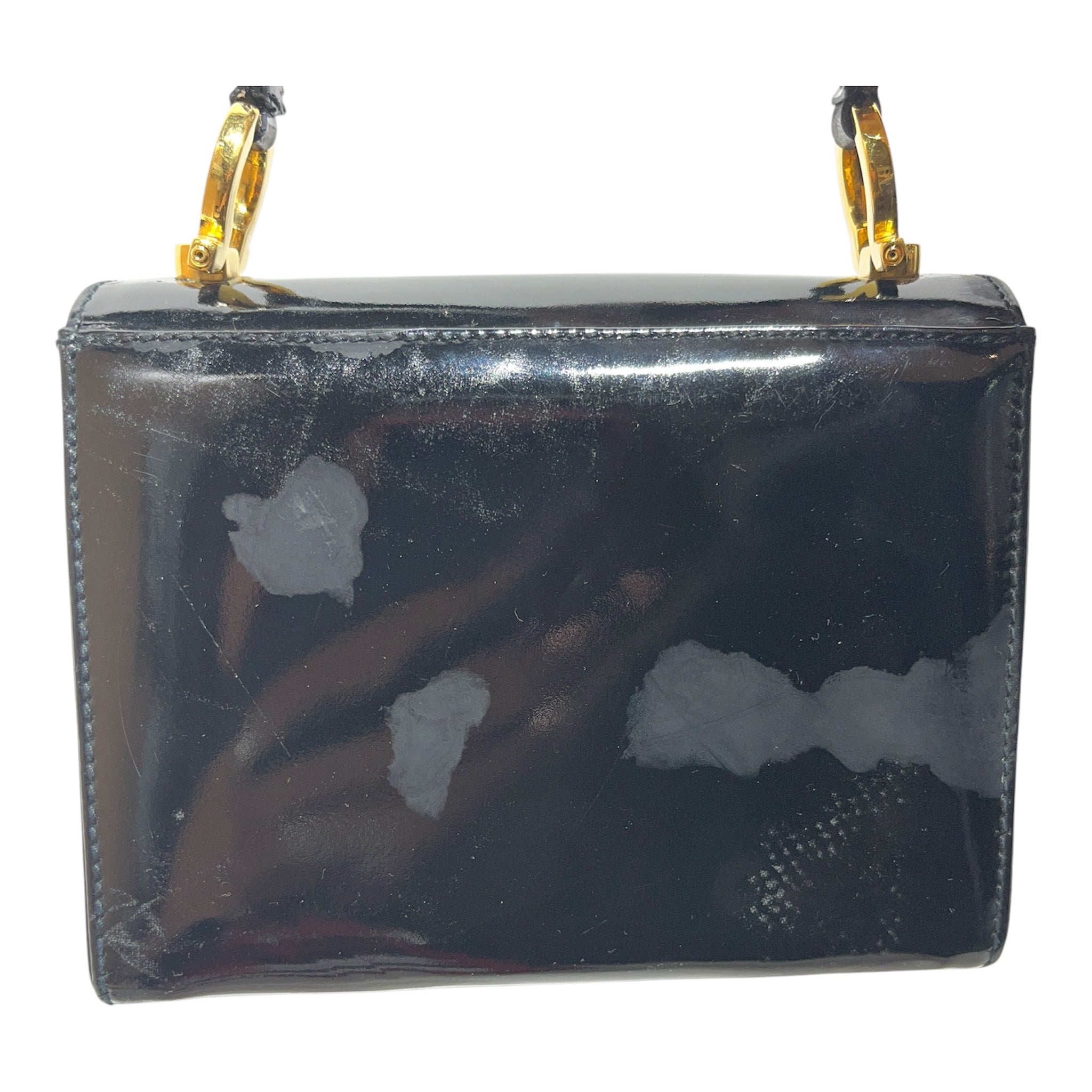Salvatore Ferragamo/Hand Bag/BLK/PATENT MINI TOP HANDLE view 4