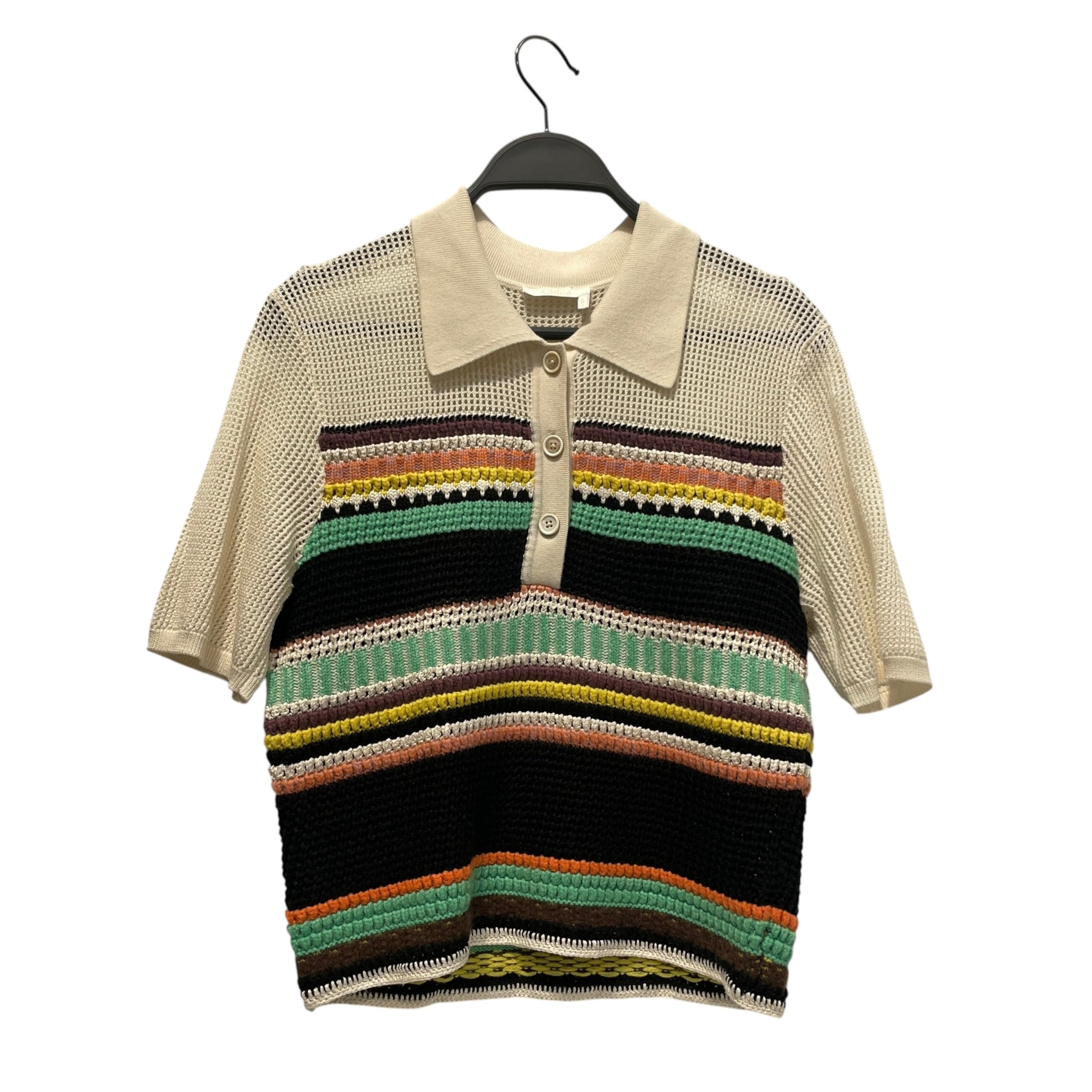 Chloe/Polo, Rugby/L/Stripe/Cotton/MLT/Knitted Polo view 1