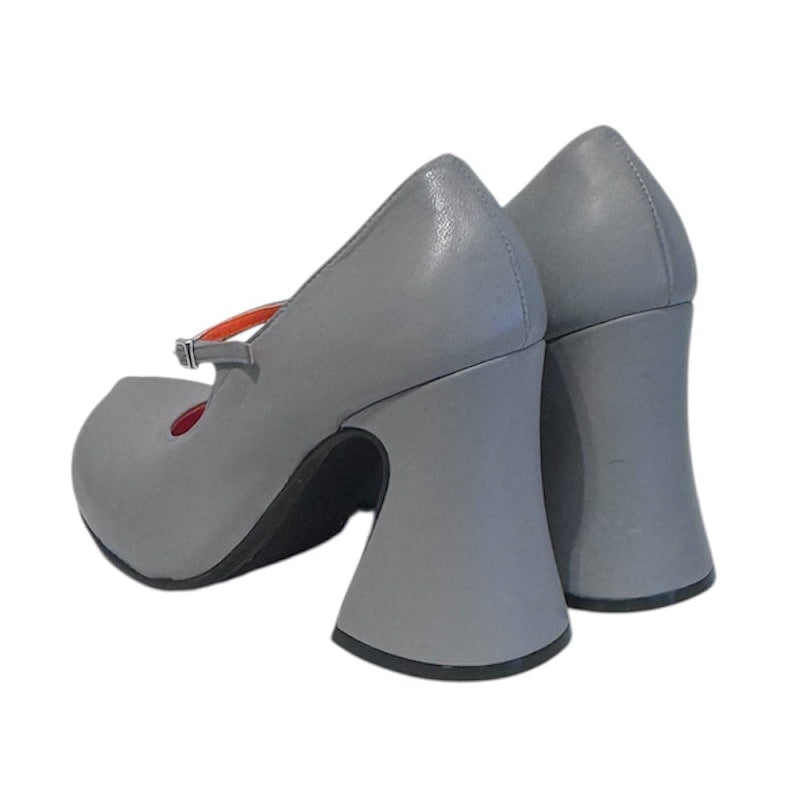 MARNI/Dress Shoes/EU 36/Leather/GRY/Chunky Heel/Leather Mary Jane Heel view 2